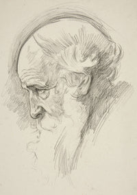 Portrait Of An Old Bearded Man In Profile by Edwin Austin Abbey