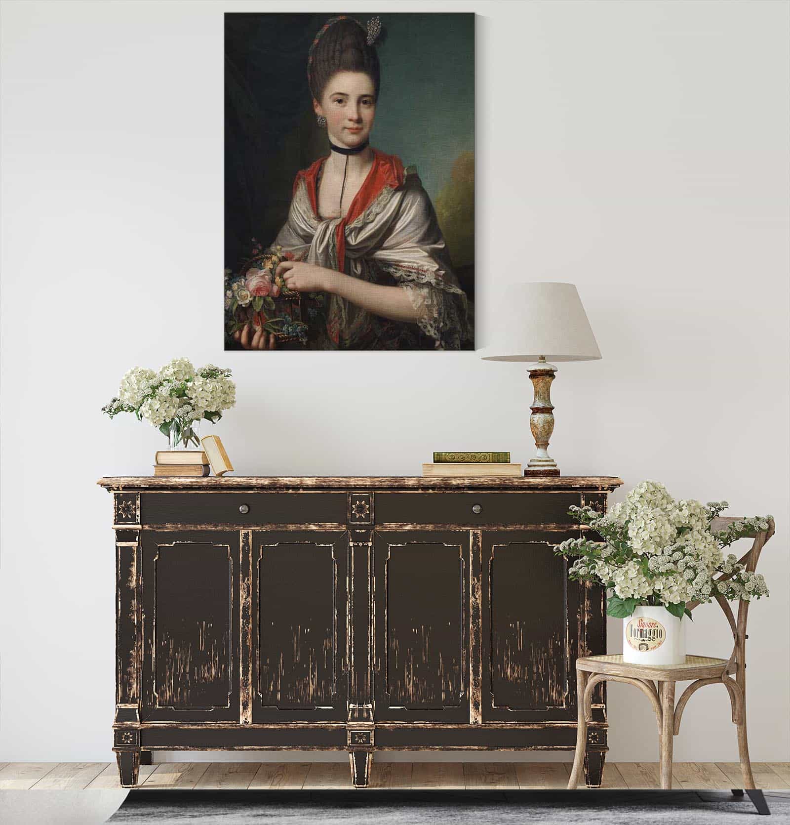Portrait Of Anna Elisabeth Battier Nee Storp by Jens Juel