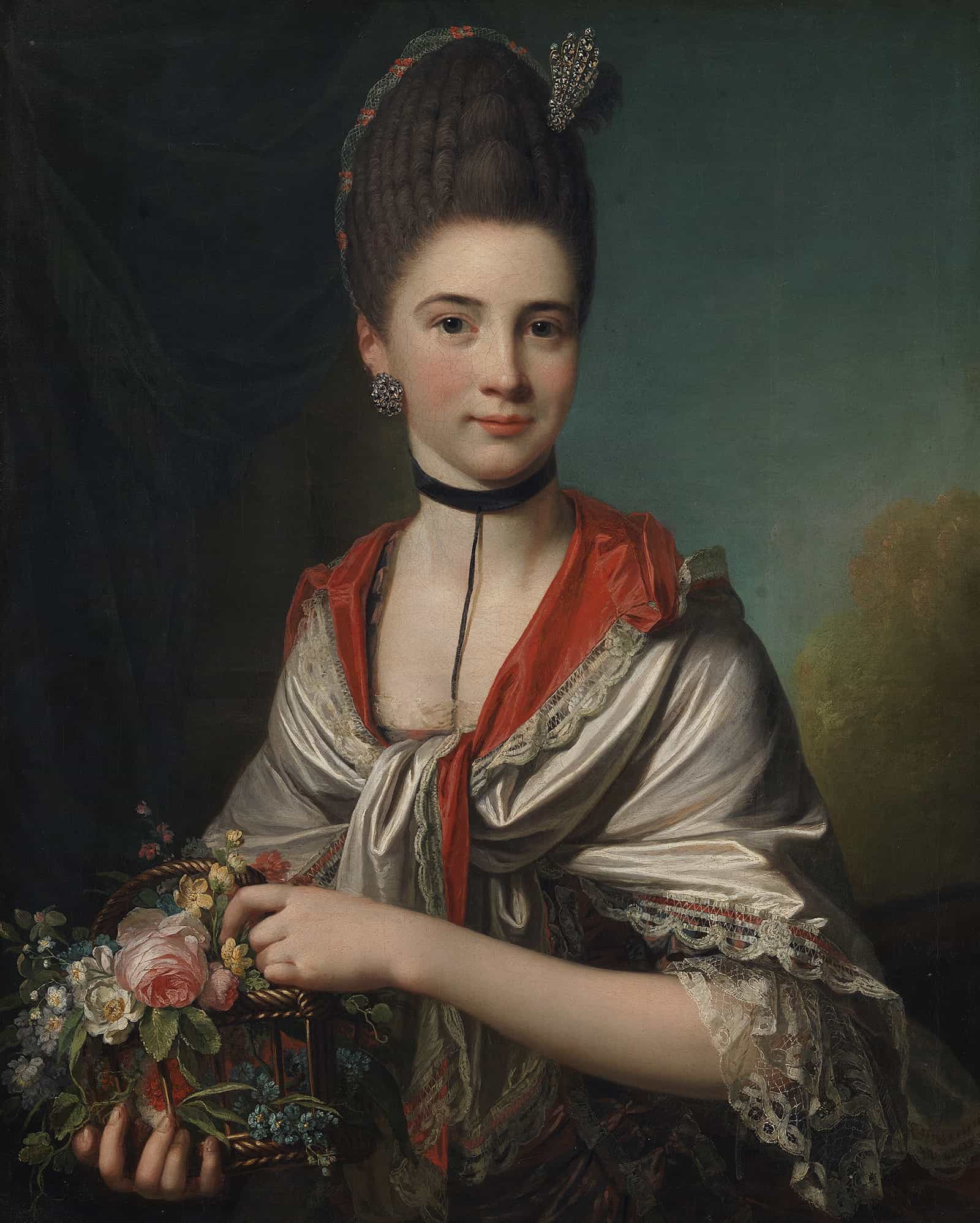 Portrait Of Anna Elisabeth Battier Nee Storp by Jens Juel