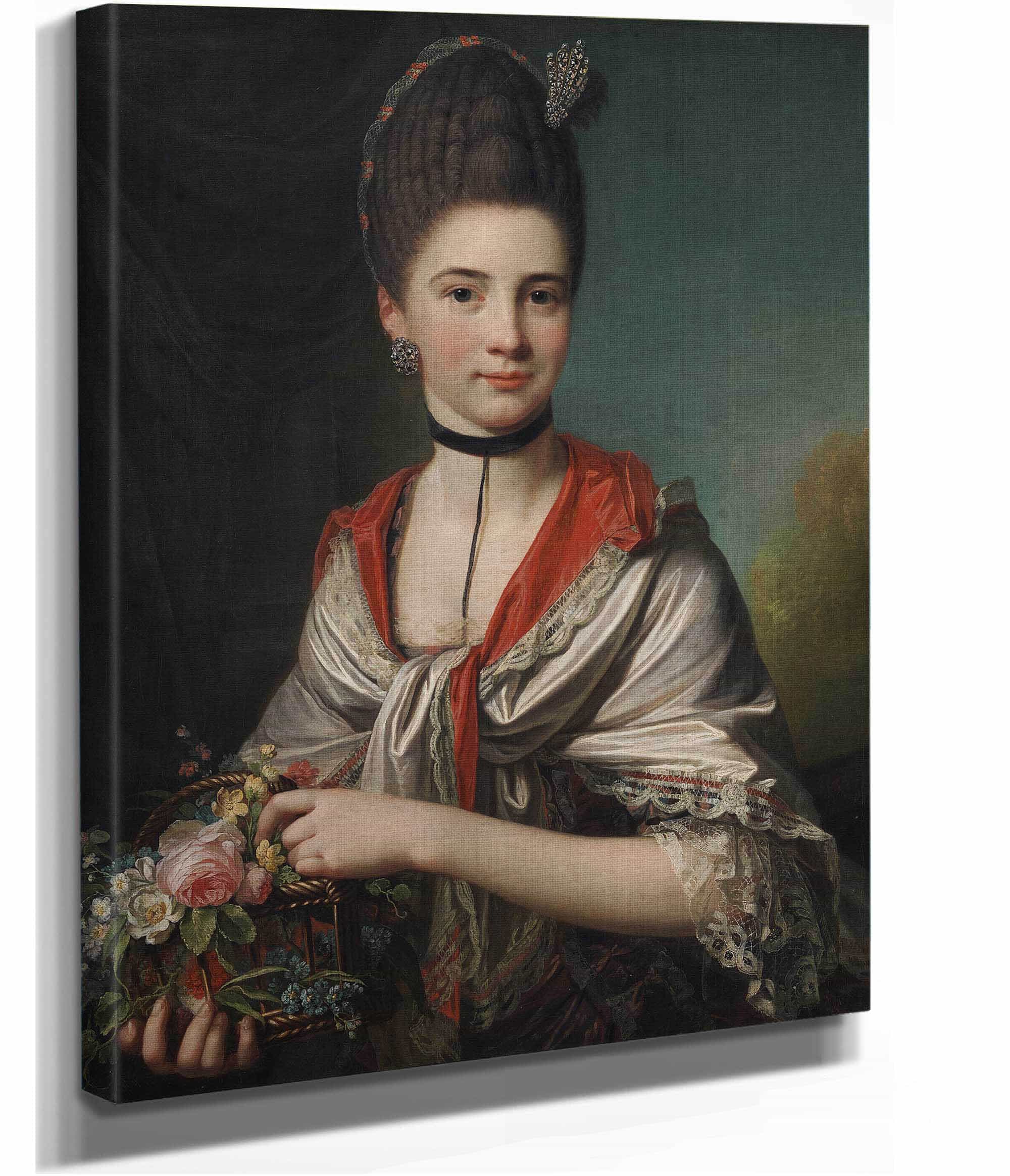 Portrait Of Anna Elisabeth Battier Nee Storp by Jens Juel