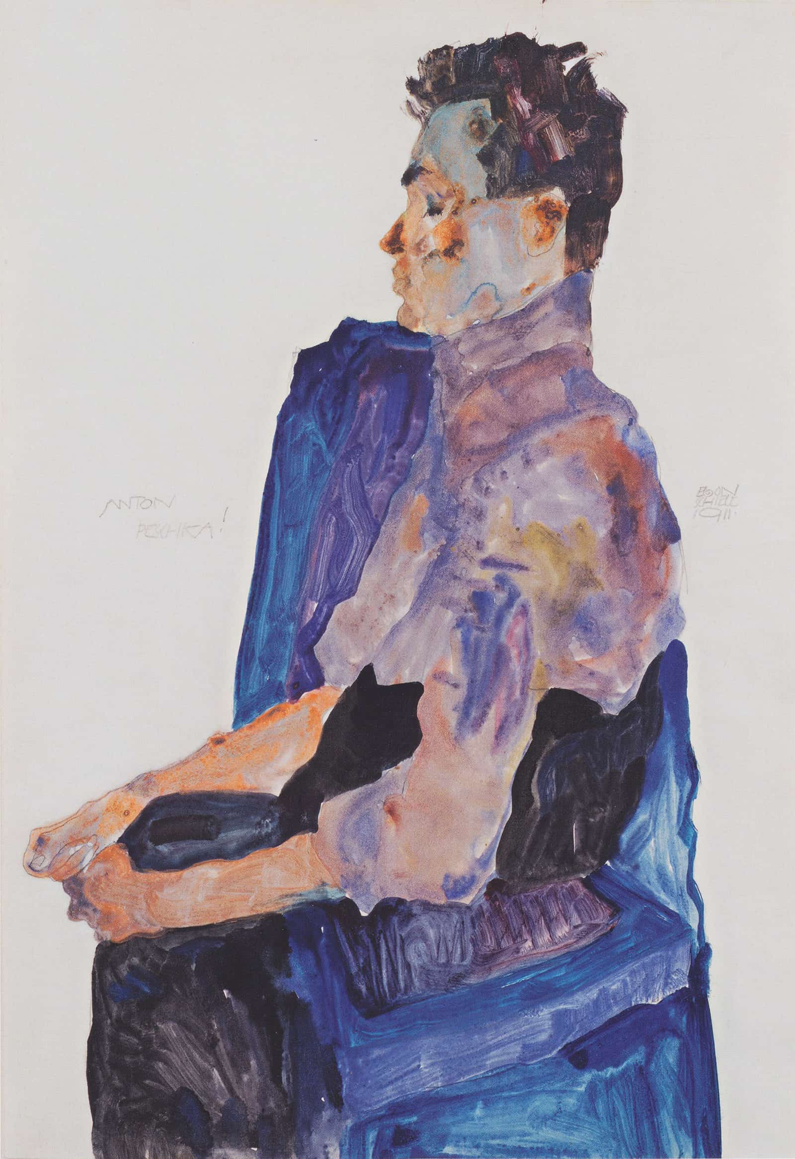 Portrait Of Anton Peschka by Egon Schiele