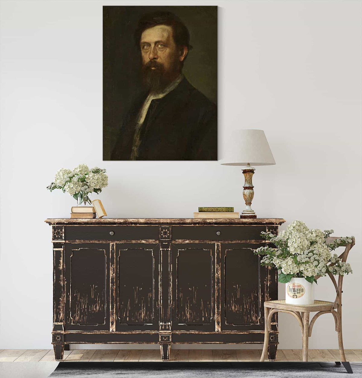 Portrait Of Arnold Bocklin by Franz Von Lenbach
