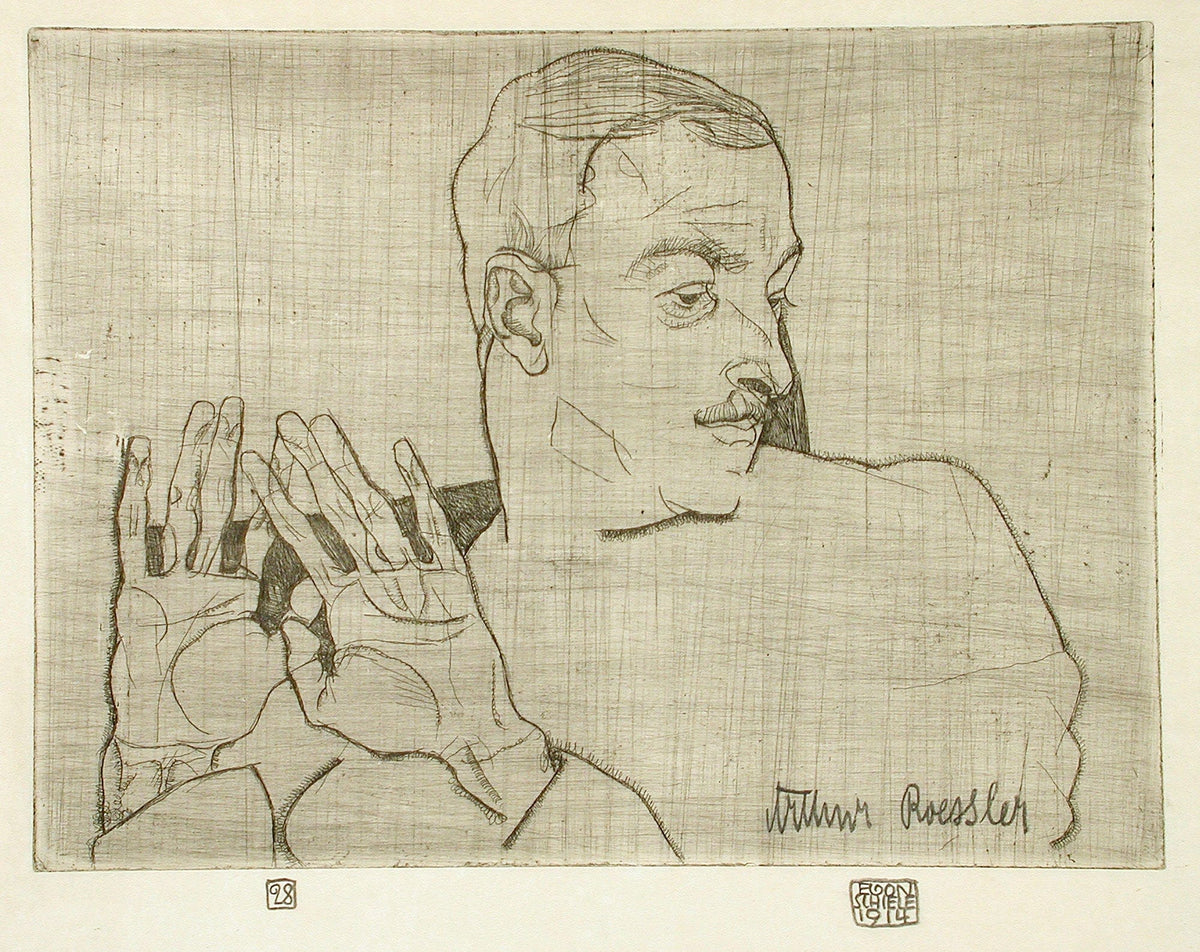 Portrait Of Arthur Roessler by Egon Schiele