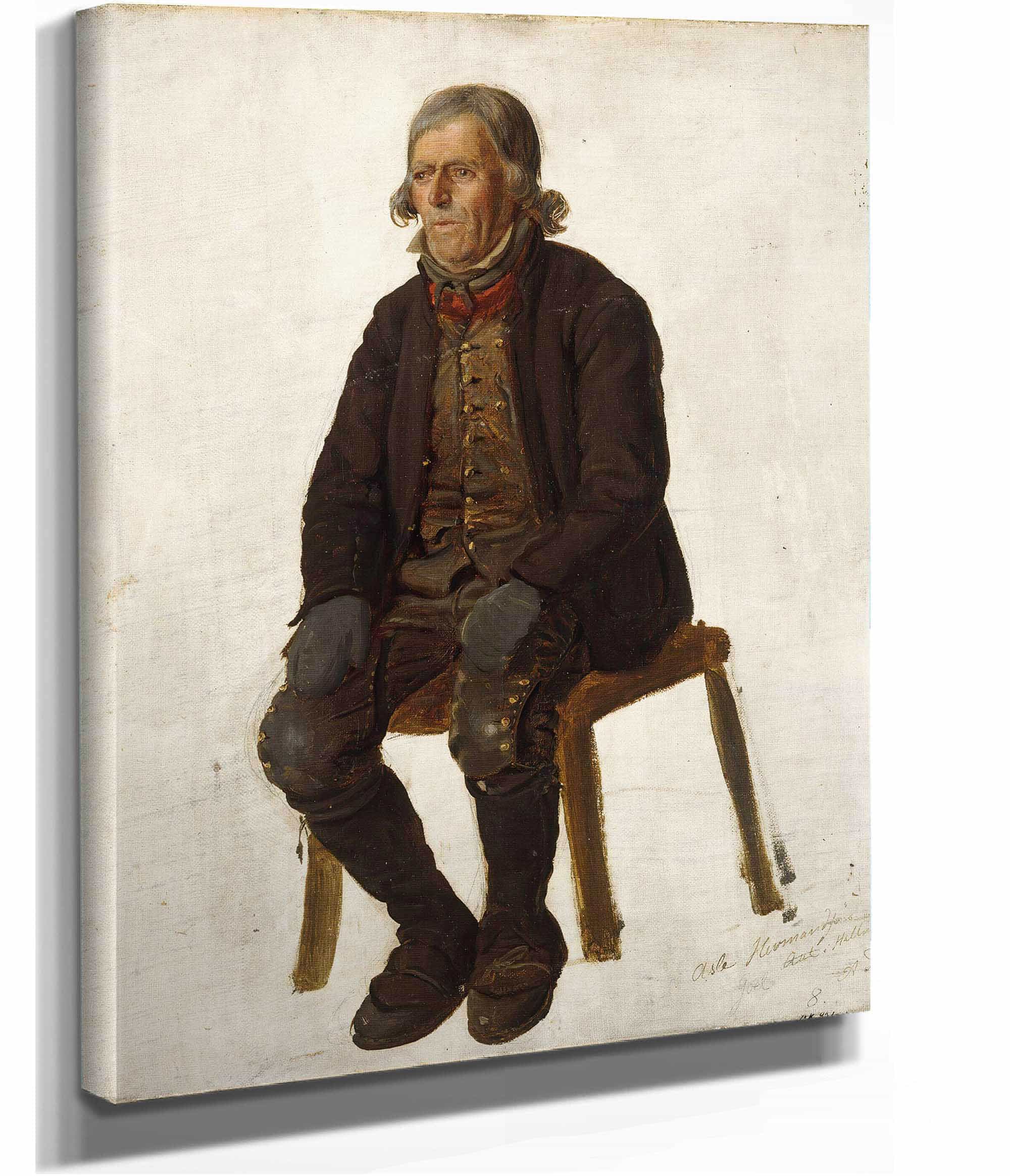 Portrait Of Asle Hermandson From Hallingdal by Adolph Tidemand