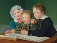 Portrait Of Cf Holms Children And Johan Chr Julius by Christoffer Wilhelm Eckersberg
