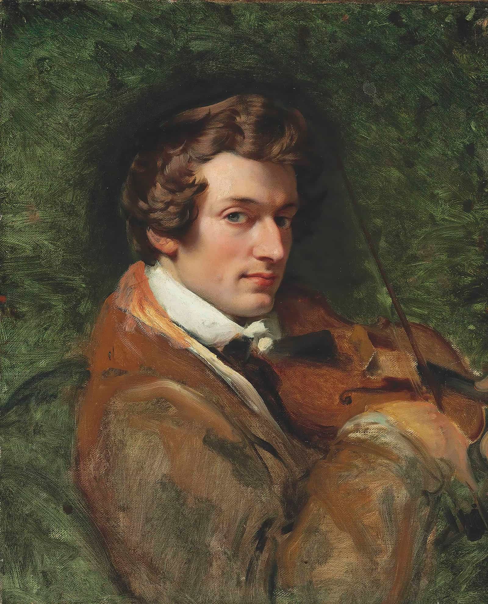 Portrait Of Charles Auguste De Beriot by Horace Vernet