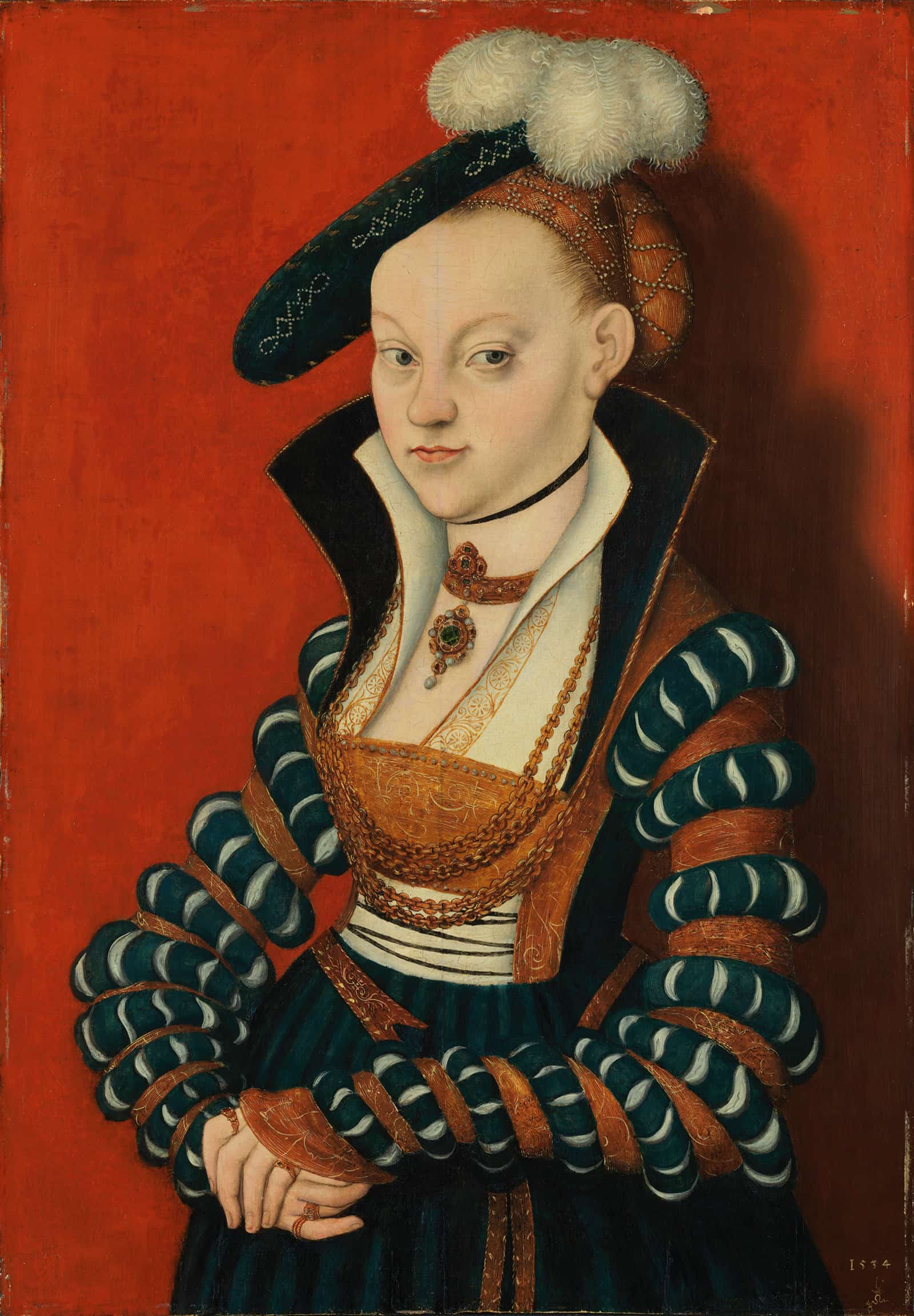 Portrait Of Christiane Of Eulenau by Lucas Cranach The Elder