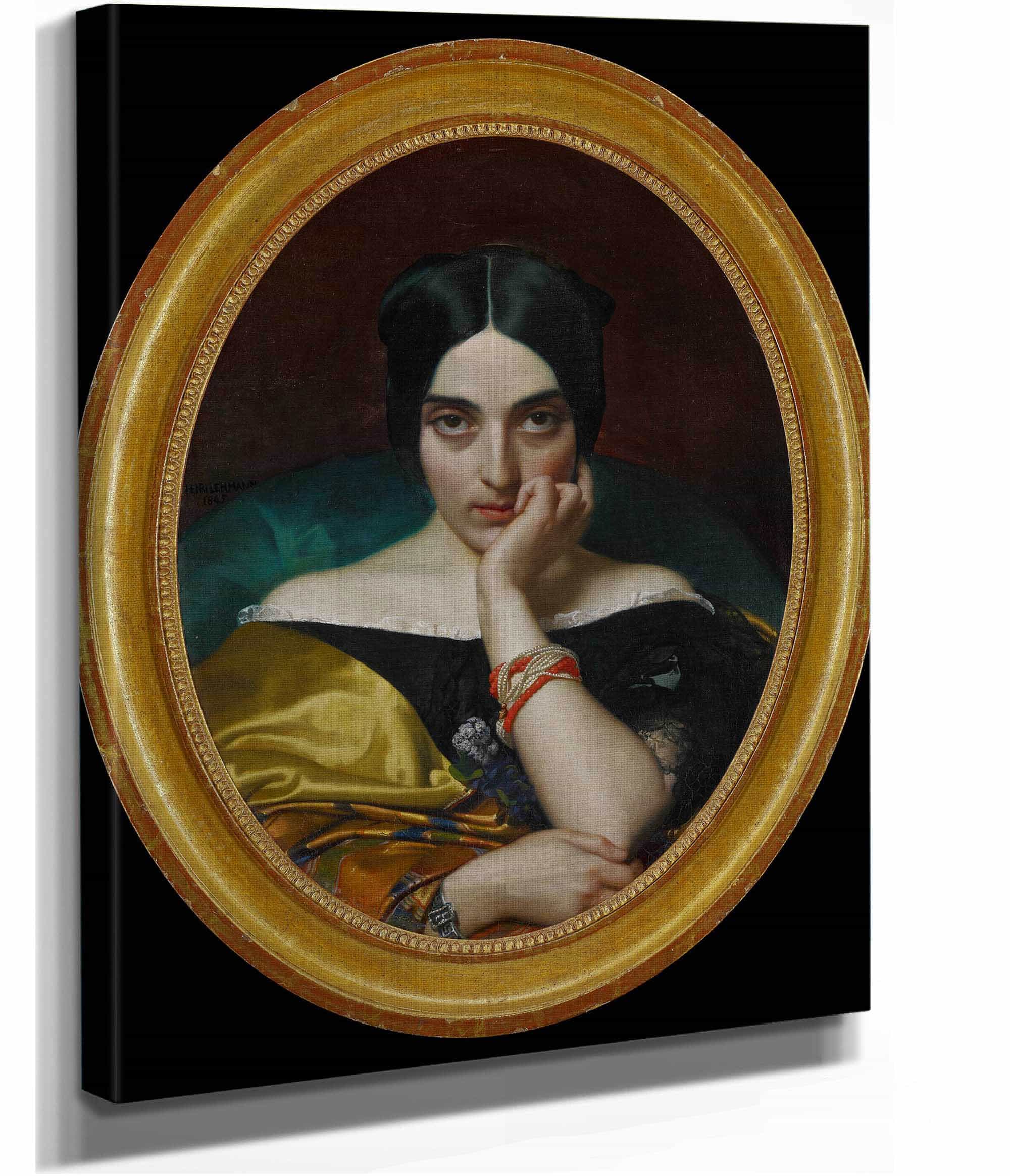 Portrait Of Clementine Mrs Alphonse Karr by Henri Lehmann