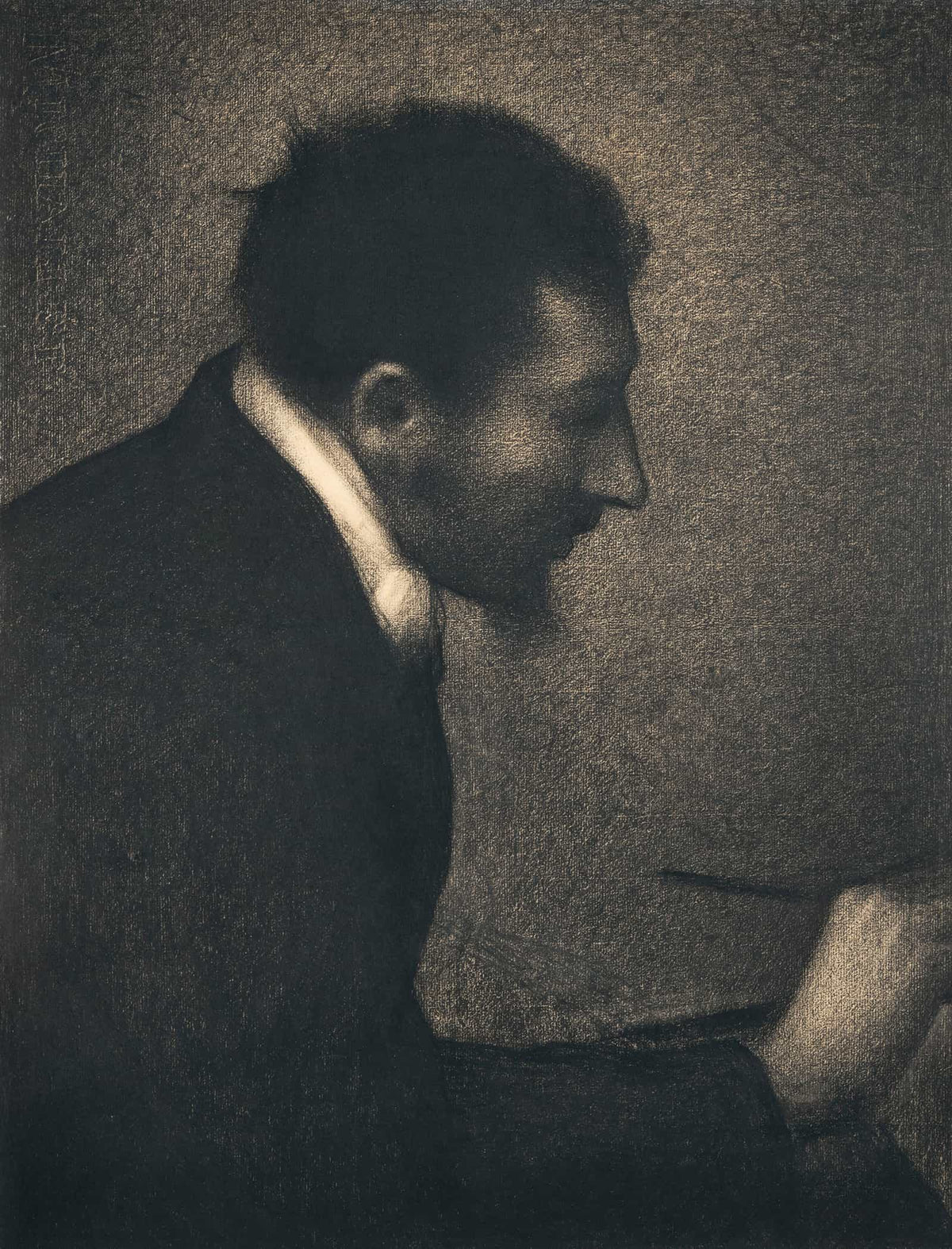 Portrait Of Edmond Francois Aman Jean  by Georges Seurat