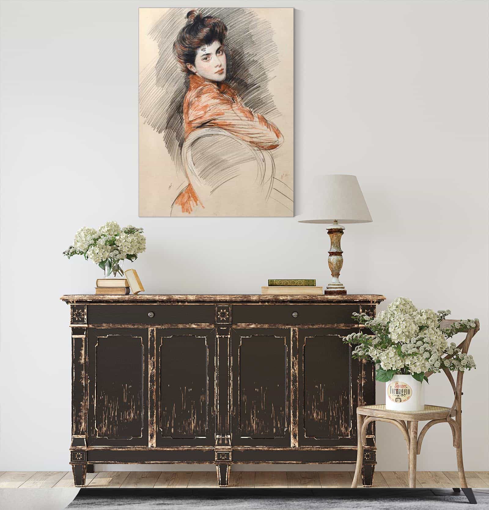 Portrait Of Elisabeth Van Biema by Paul Cesar Helleu