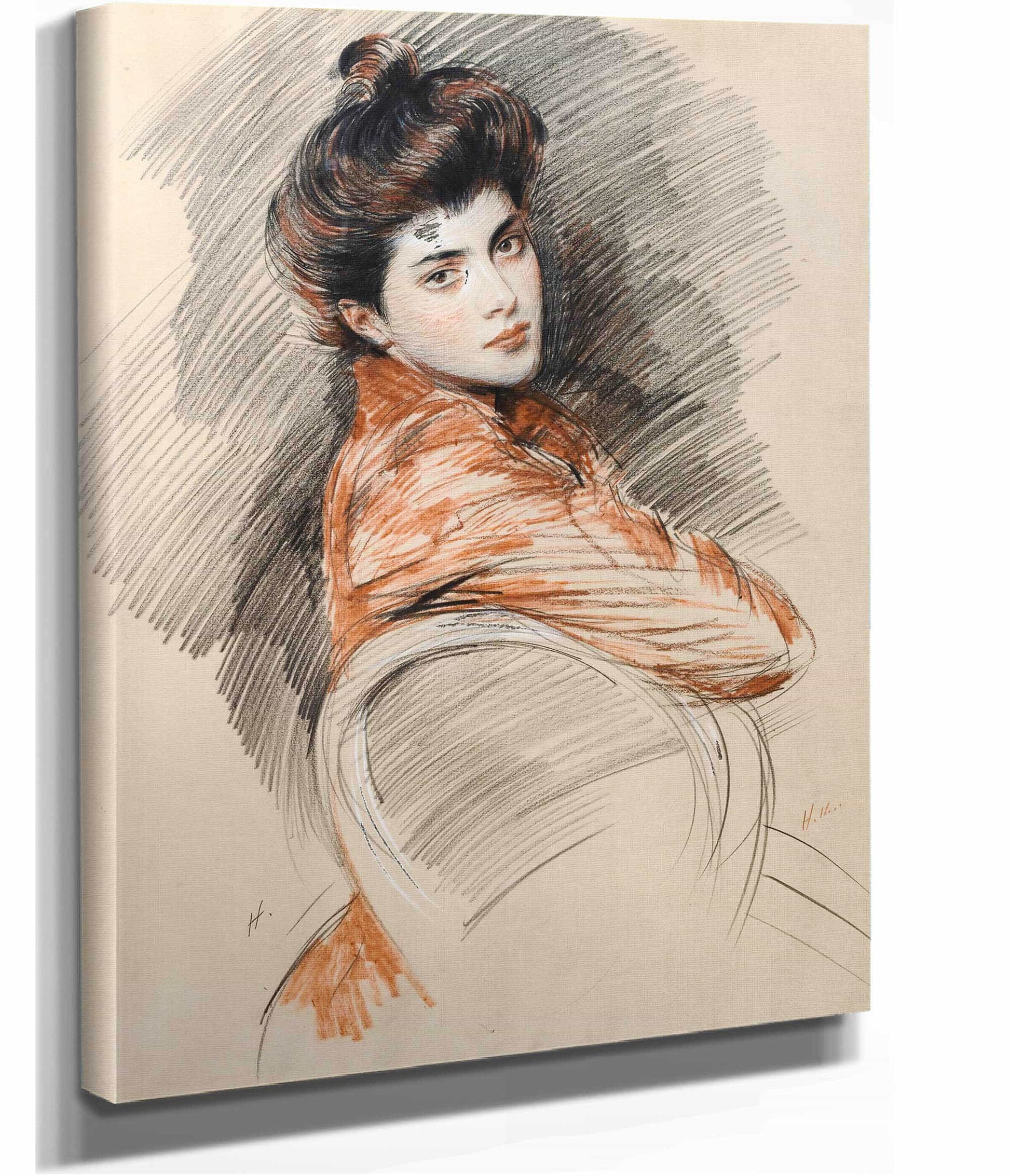 Portrait Of Elisabeth Van Biema by Paul Cesar Helleu