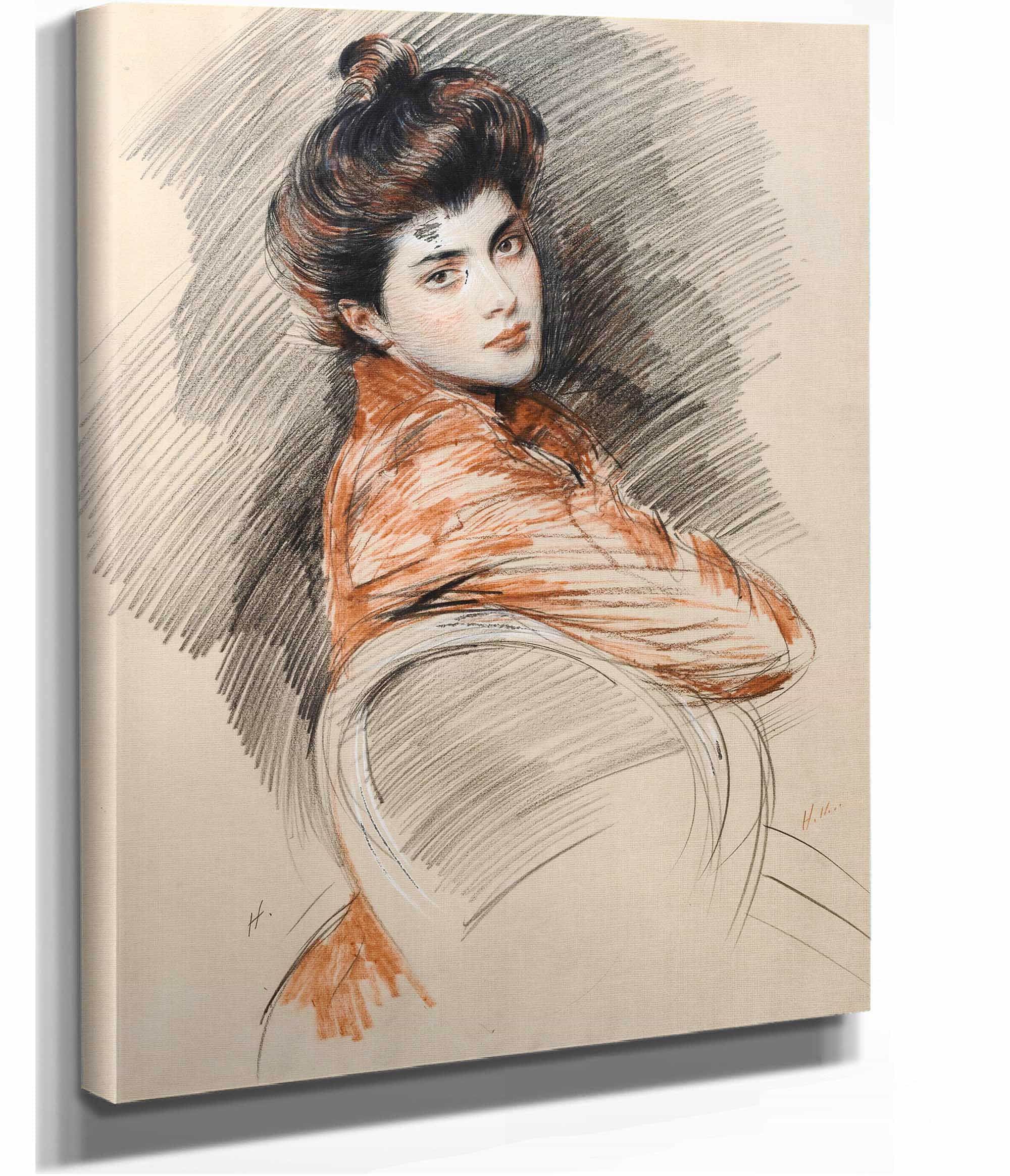 Portrait Of Elisabeth Van Biema by Paul Cesar Helleu