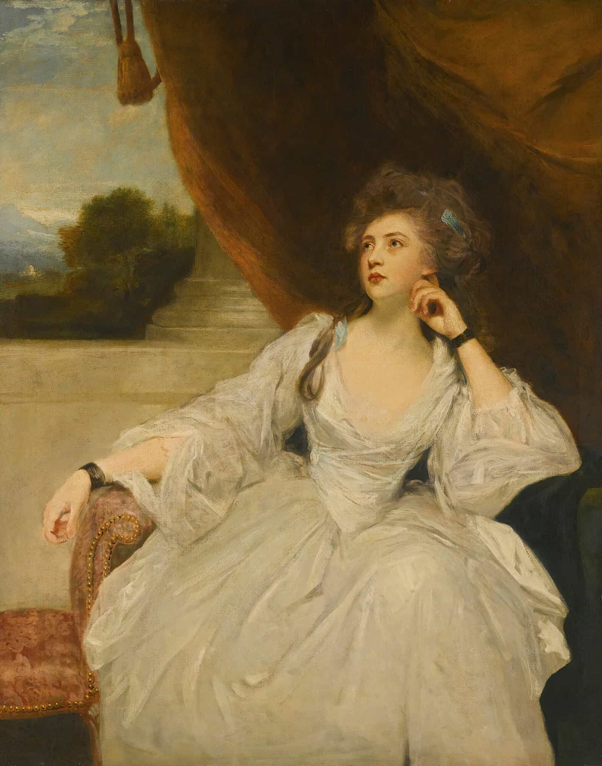 Portrait Of Elizabeth Falconer Mrs Stanhope As Contemplation by Sir Joshua Reynolds