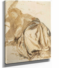 Portrait Of Elizabeth Siddal Resting Holding A Parasol   by Dante Gabriel Rossetti