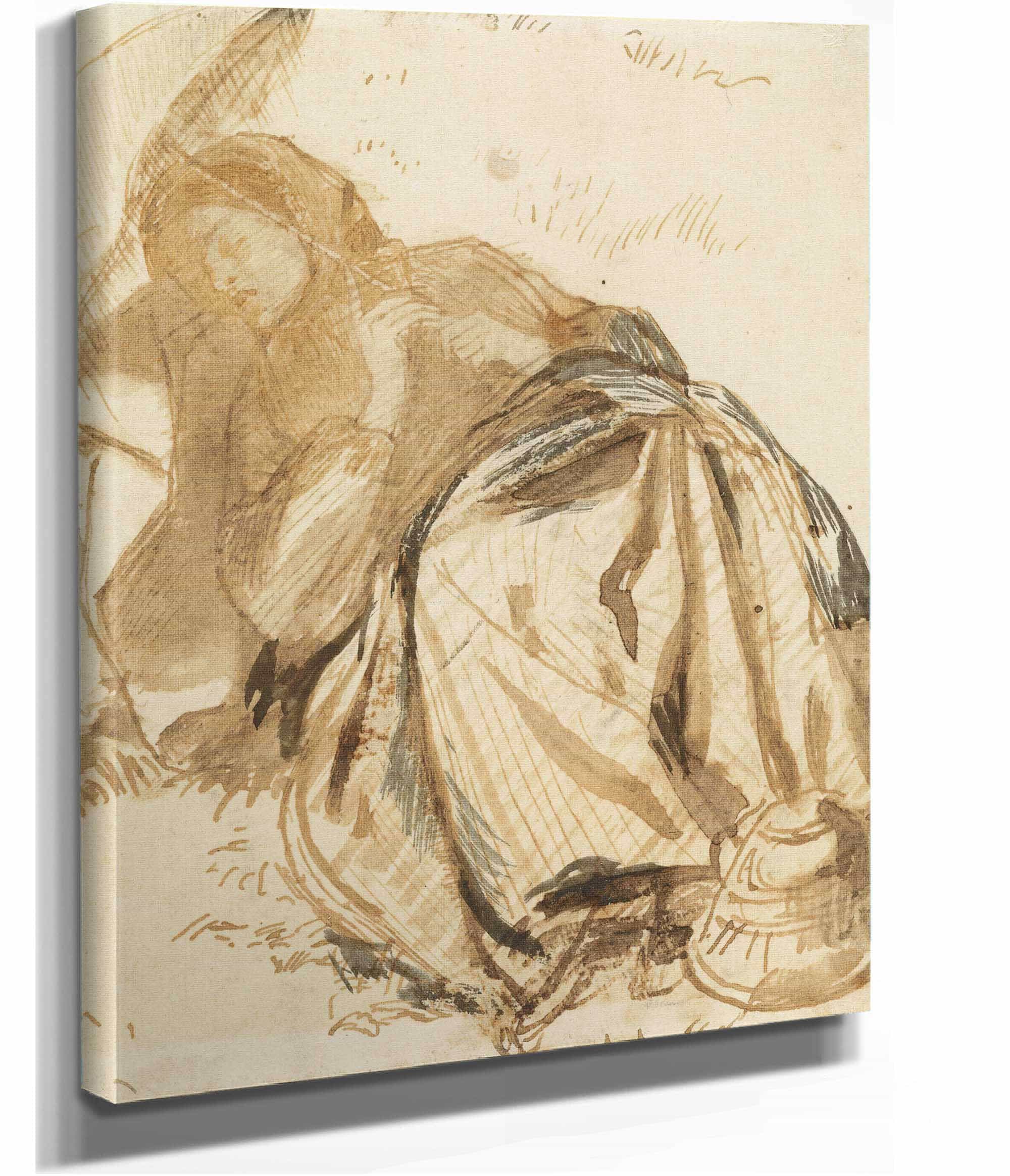 Portrait Of Elizabeth Siddal Resting Holding A Parasol   by Dante Gabriel Rossetti