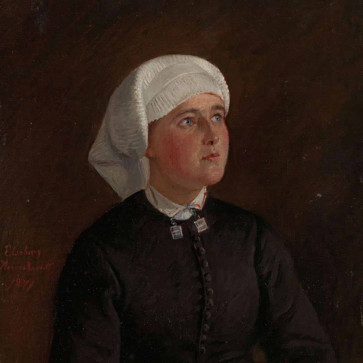 Portrait Of Elseberg Herrestvedt by Adolph Tidemand