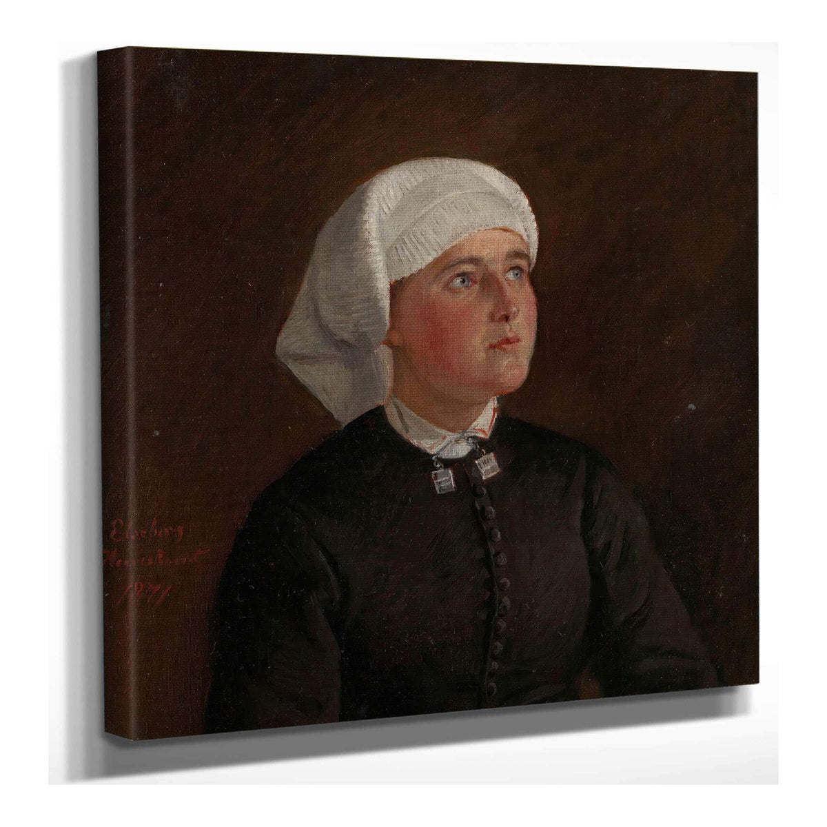 Portrait Of Elseberg Herrestvedt by Adolph Tidemand