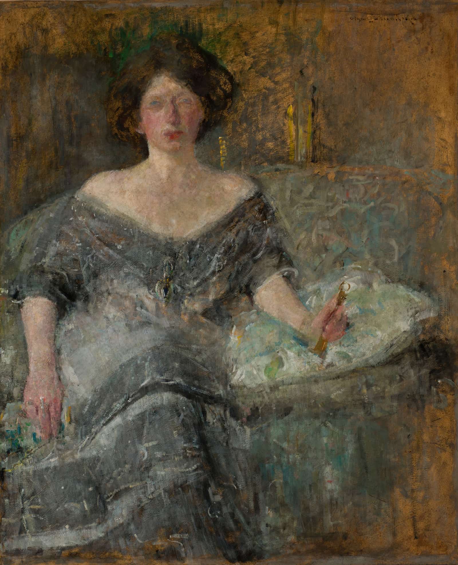 Portrait Of Elza Krauze by Olga Boznanska