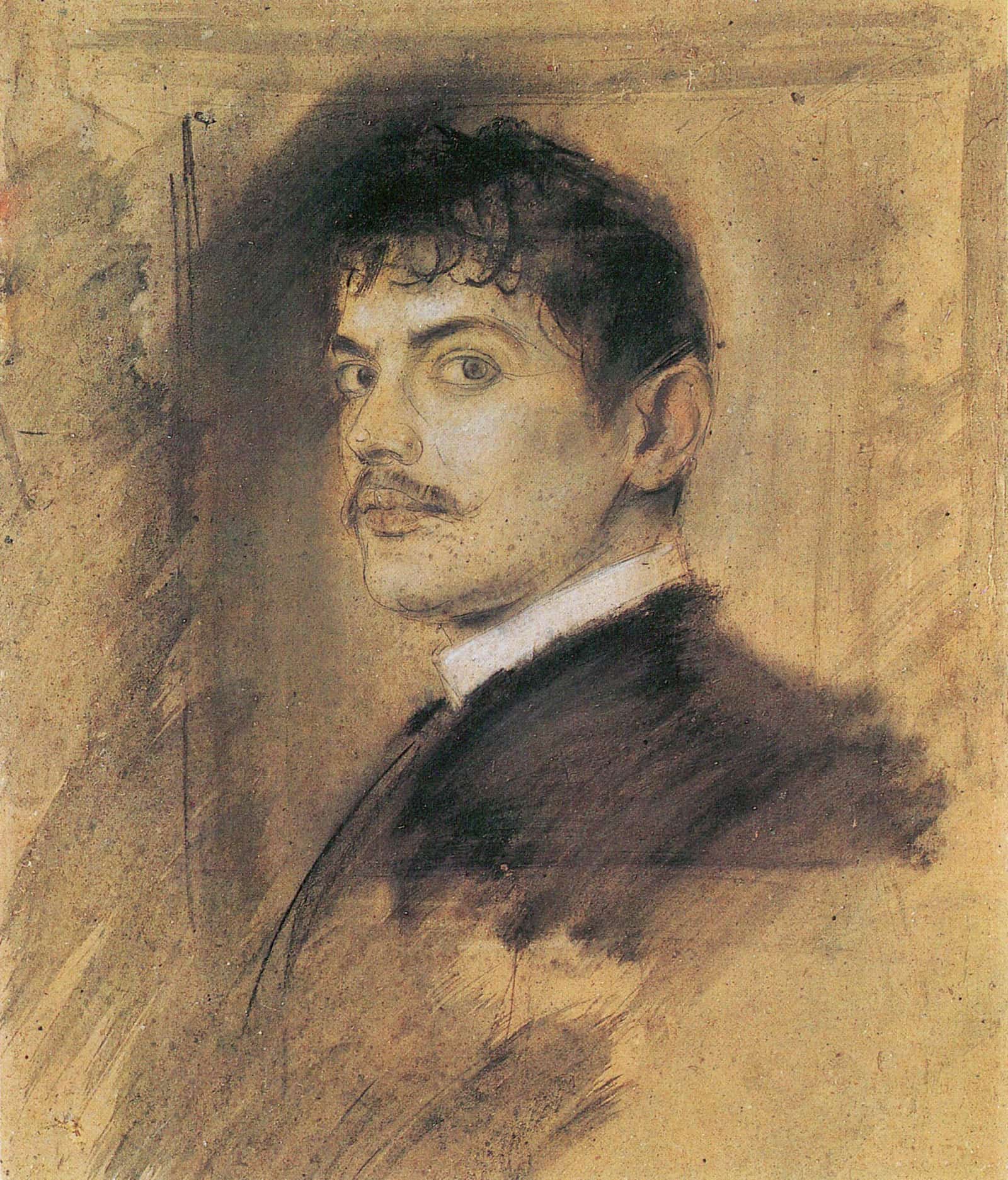 Portrait Of Franz Von Stuck by Franz Von Lenbach