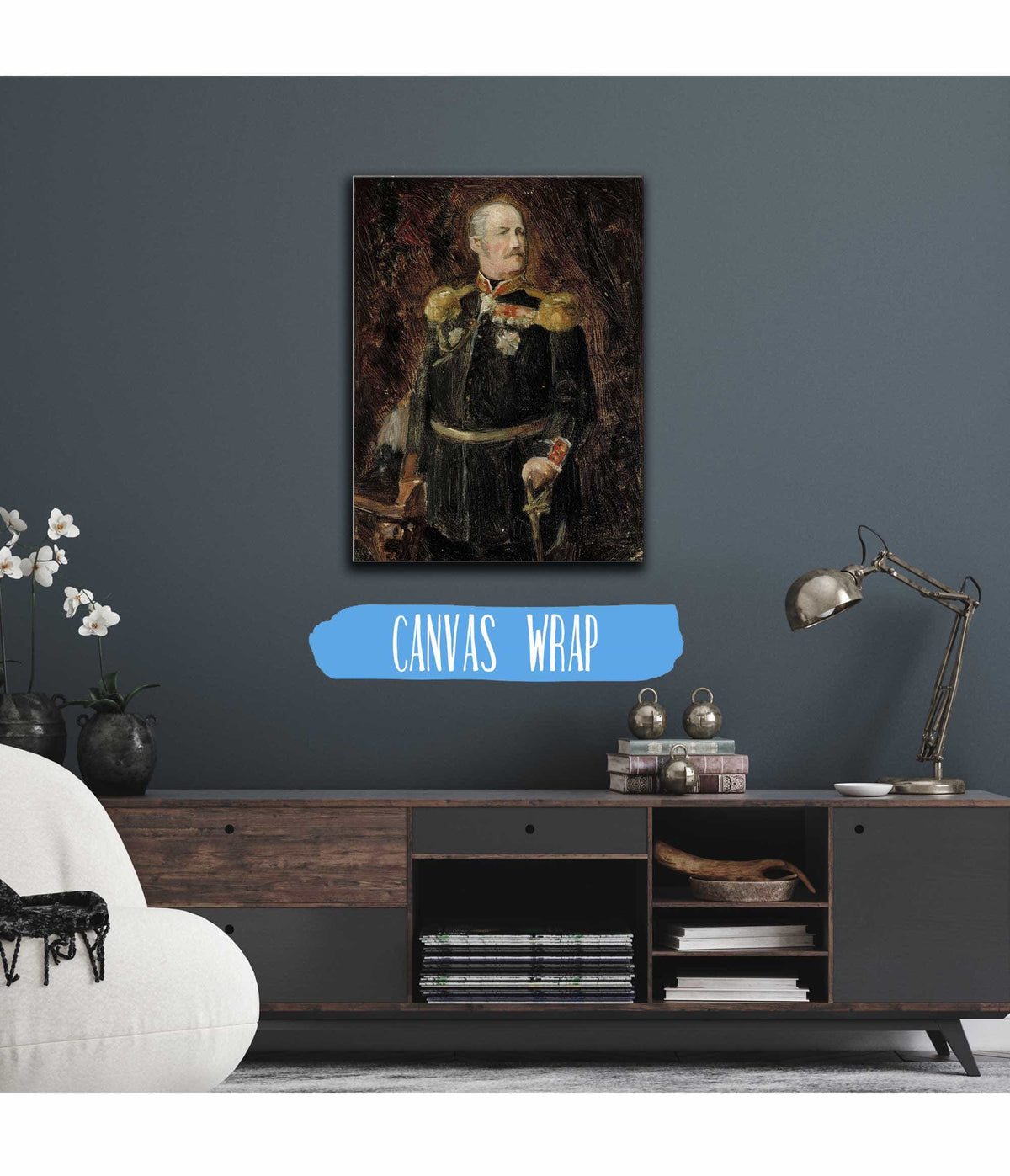 Portrait Of General Adjutant Count Adolf Aminoff Sketch  by Albert Edelfelt