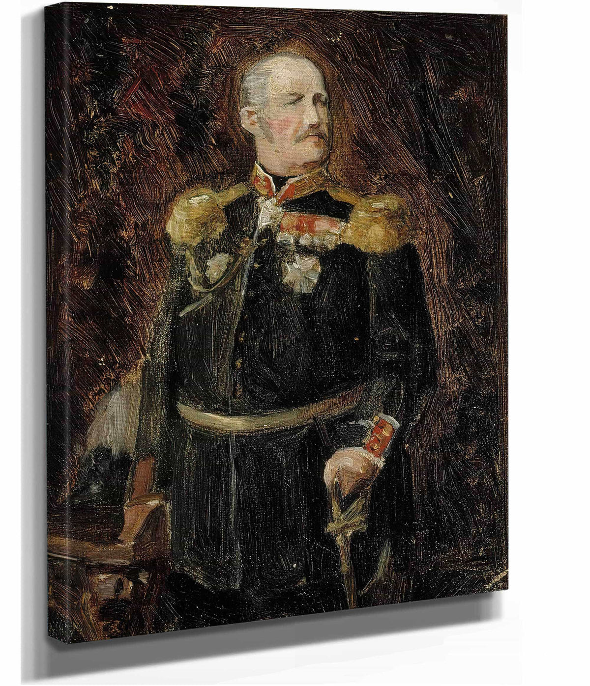 Portrait Of General Adjutant Count Adolf Aminoff Sketch  by Albert Edelfelt