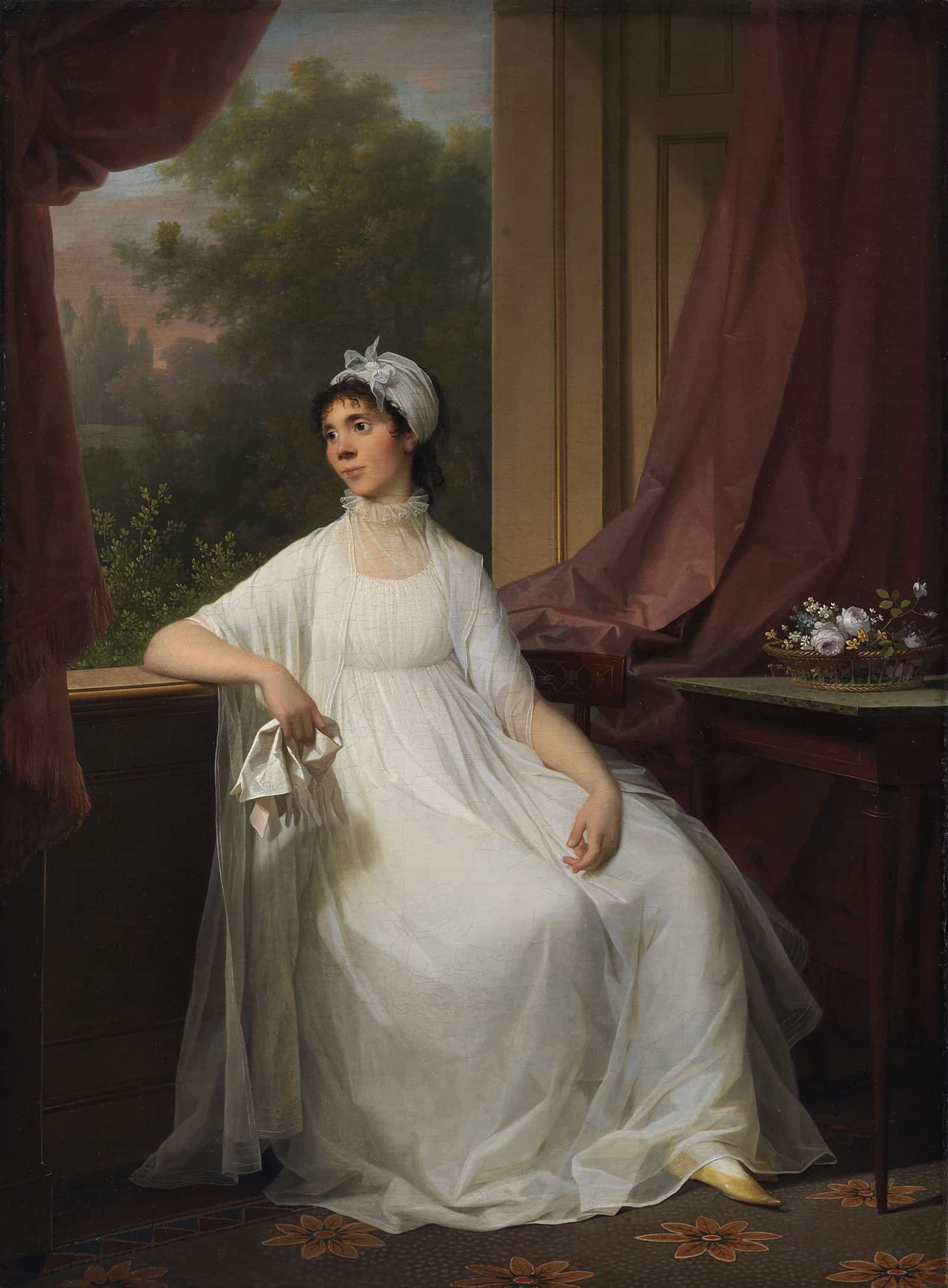 Portrait Of Gertrud Hage Nee Heitmann by Jens Juel