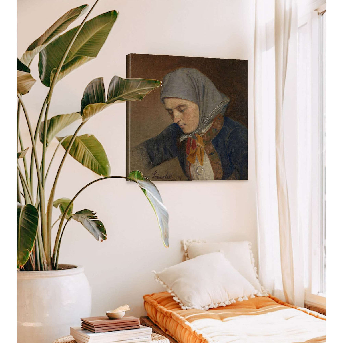 Portrait Of Guro Sivertsdatter Travendal by Adolph Tidemand