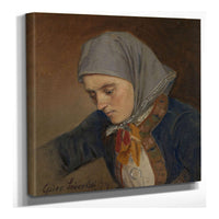 Portrait Of Guro Sivertsdatter Travendal by Adolph Tidemand