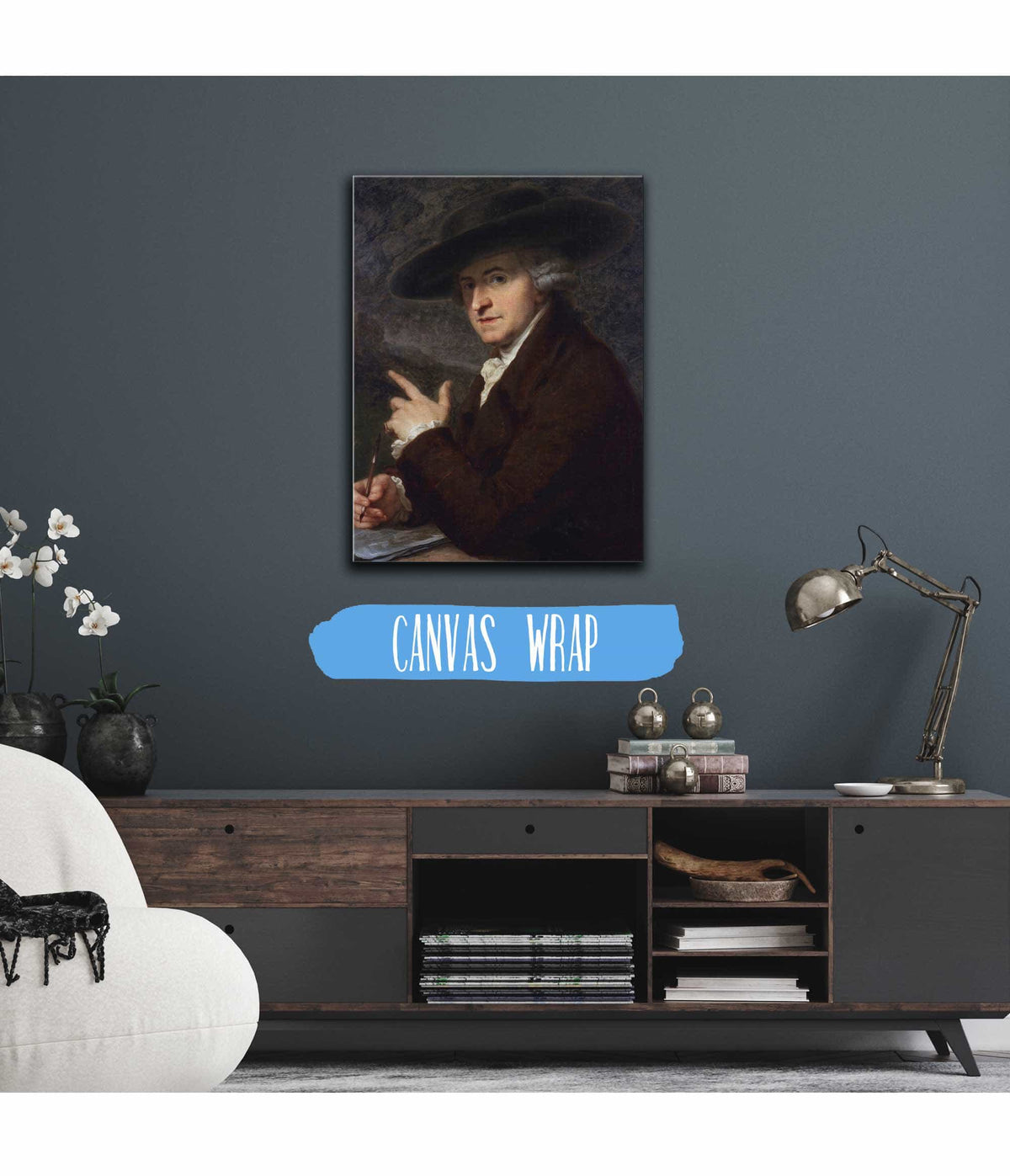 Portrait Of Her Husband The Painter Antonio Zucchi by Angelica Kauffmann