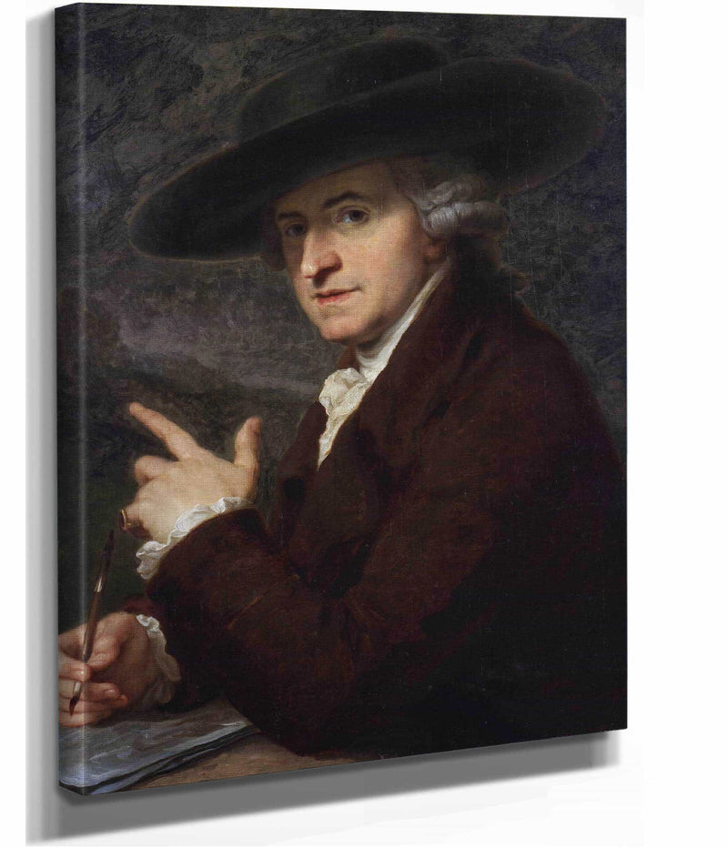 Portrait Of Her Husband The Painter Antonio Zucchi by Angelica Kauffmann