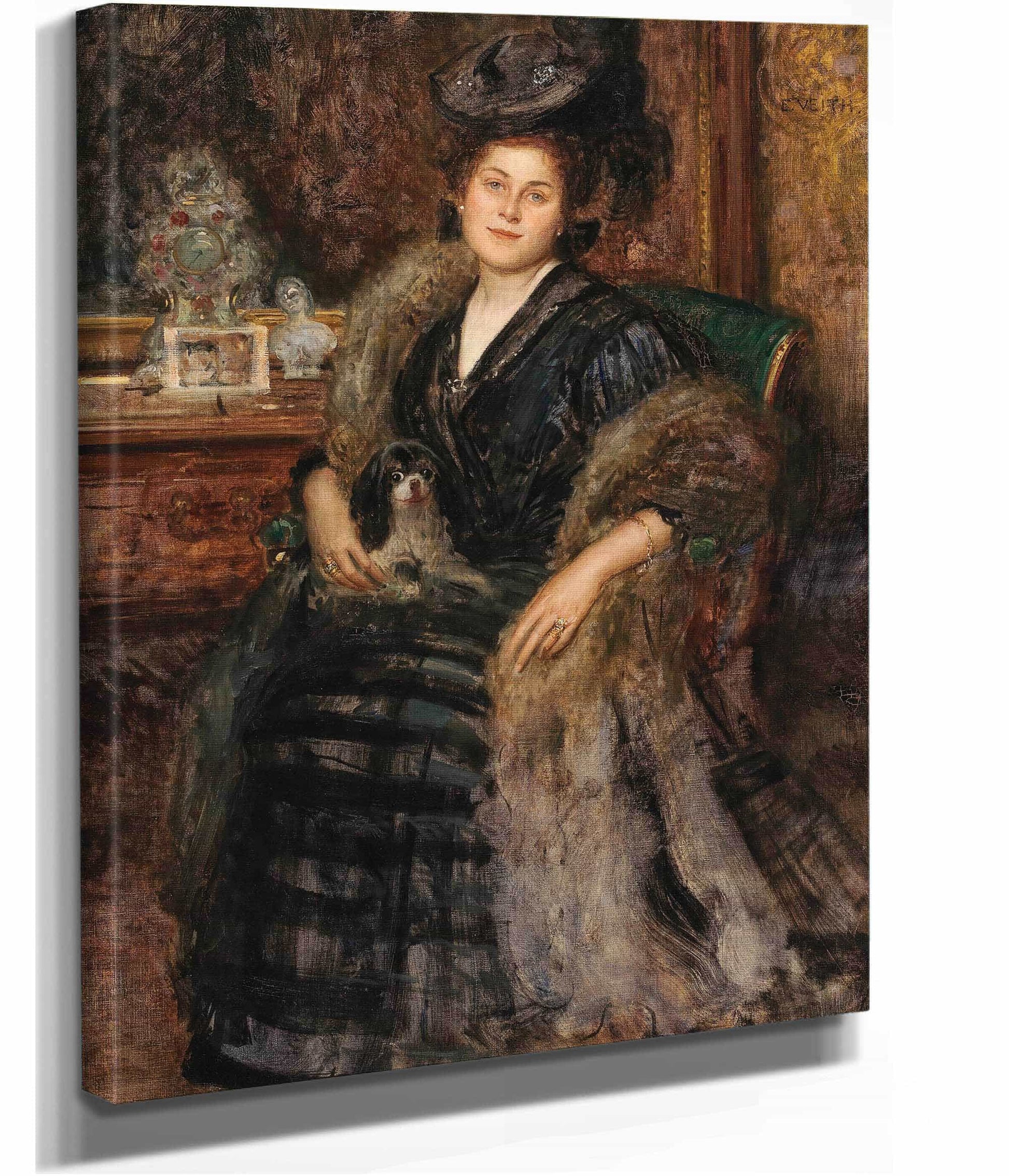 Portrait Of His Wife Berta The Visit by Eduard Veith