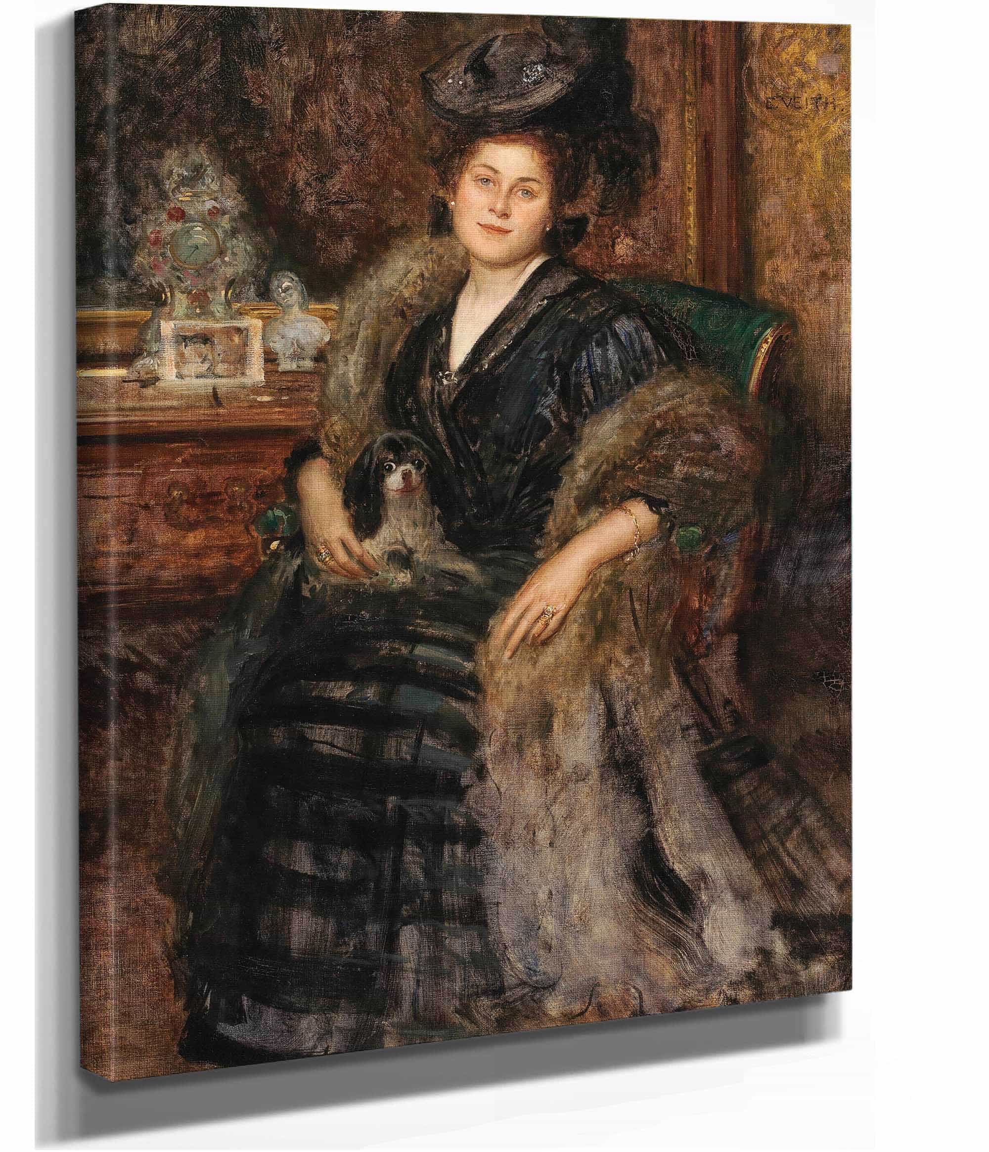 Portrait Of His Wife Berta The Visit by Eduard Veith