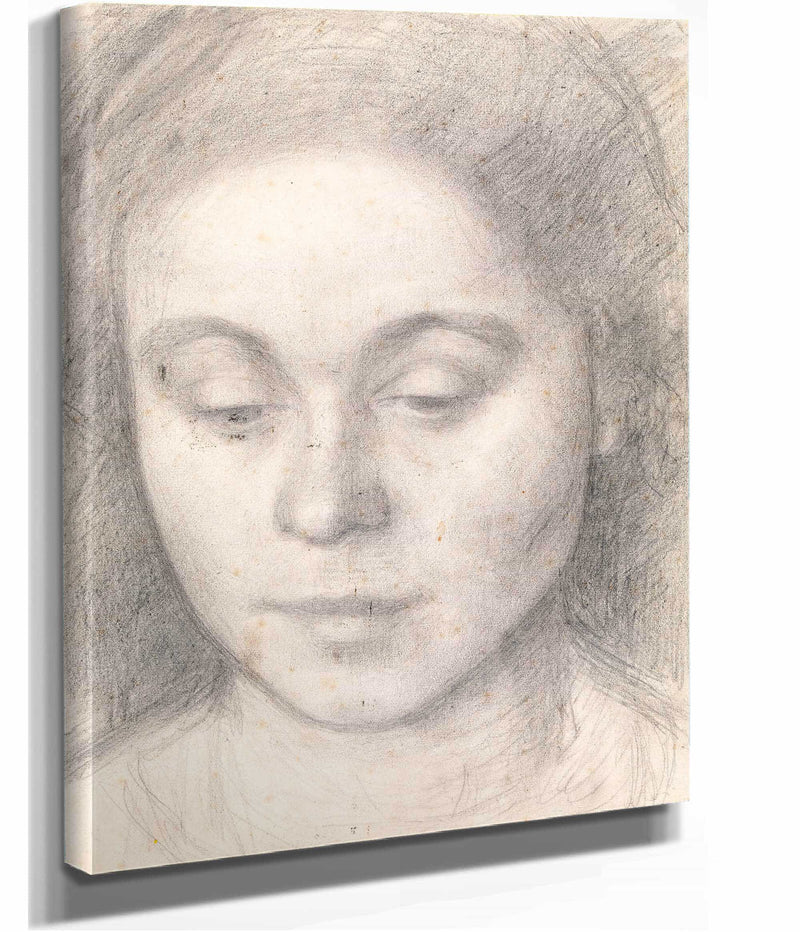 Portrait Of Ida The Artists Wife by Vilhelm Hammershoi