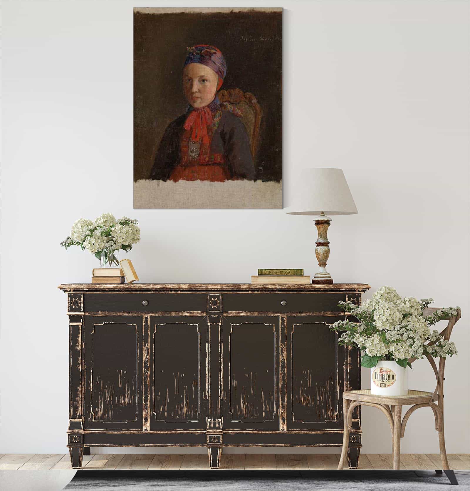 Portrait Of Ingeborg Anderdatter Gulsvig by Adolph Tidemand