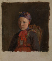 Portrait Of Ingeborg Anderdatter Gulsvig by Adolph Tidemand