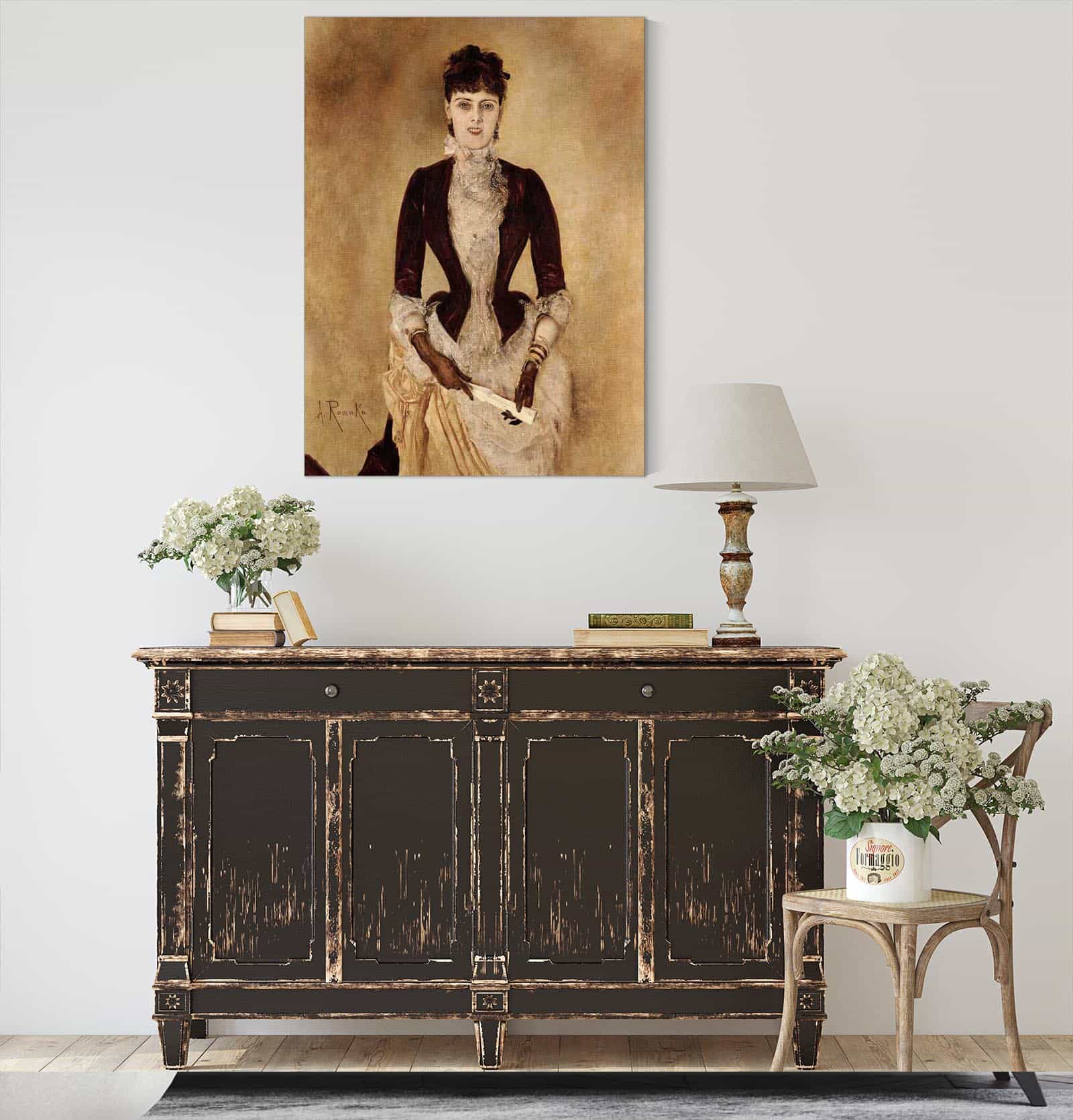 Portrait Of Isabella Reisser by Anton Romako