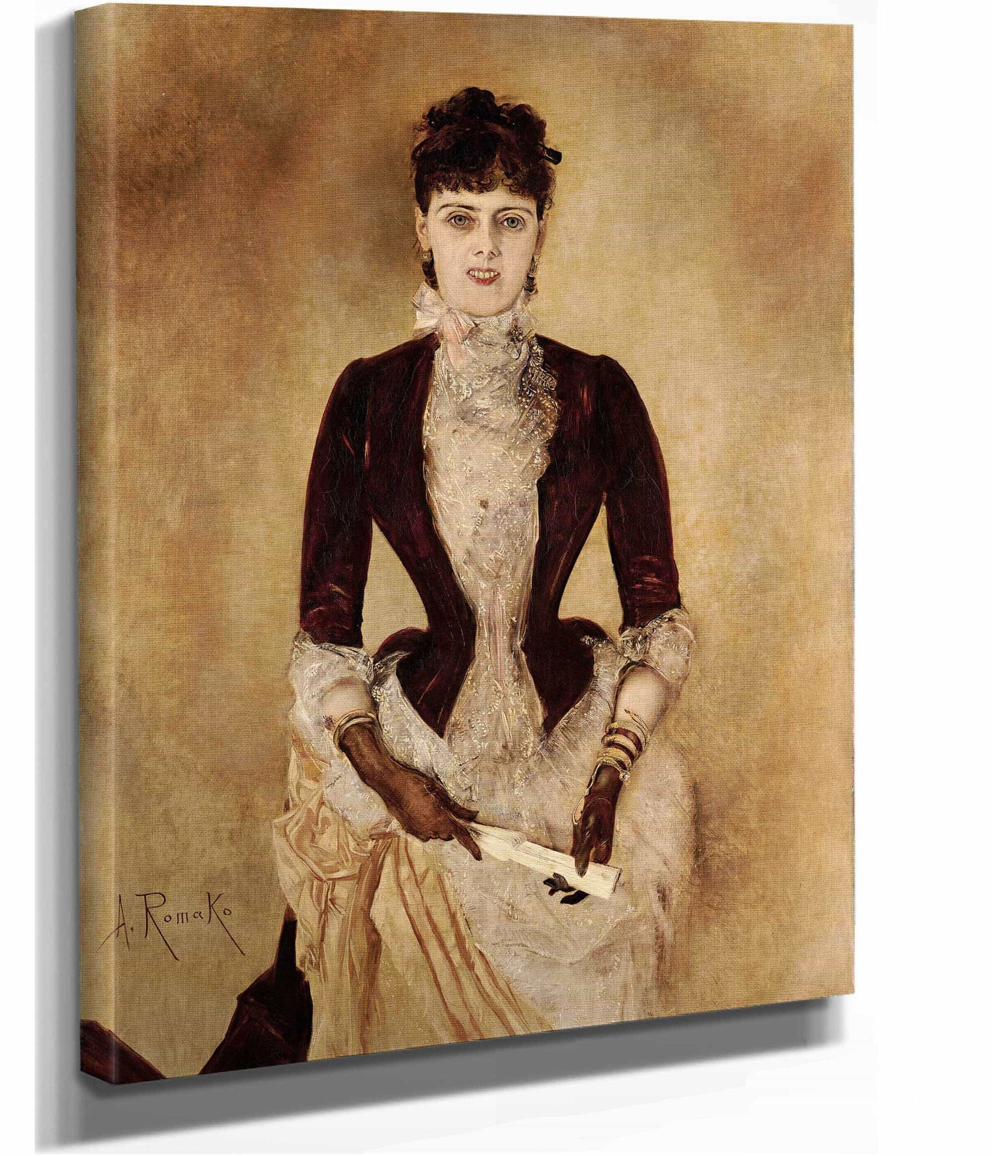 Portrait Of Isabella Reisser by Anton Romako