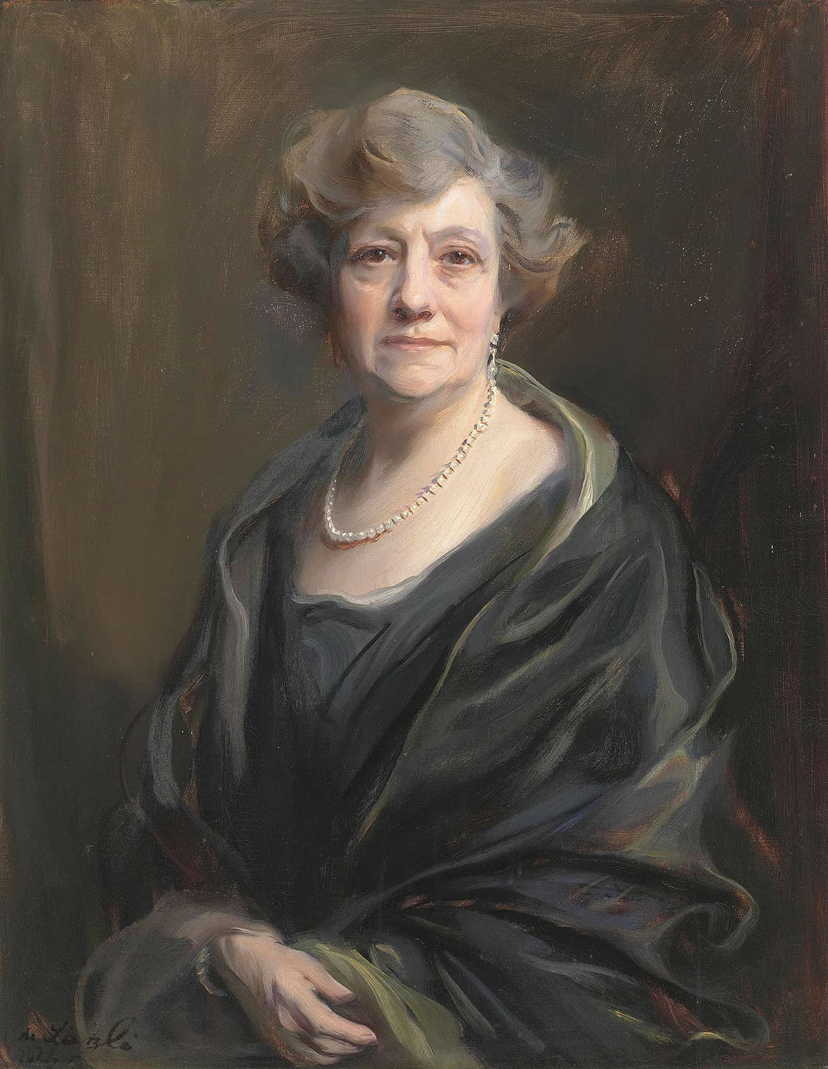 Portrait Of Jean Garmany Brandt by Philip Alexius De Laszlo