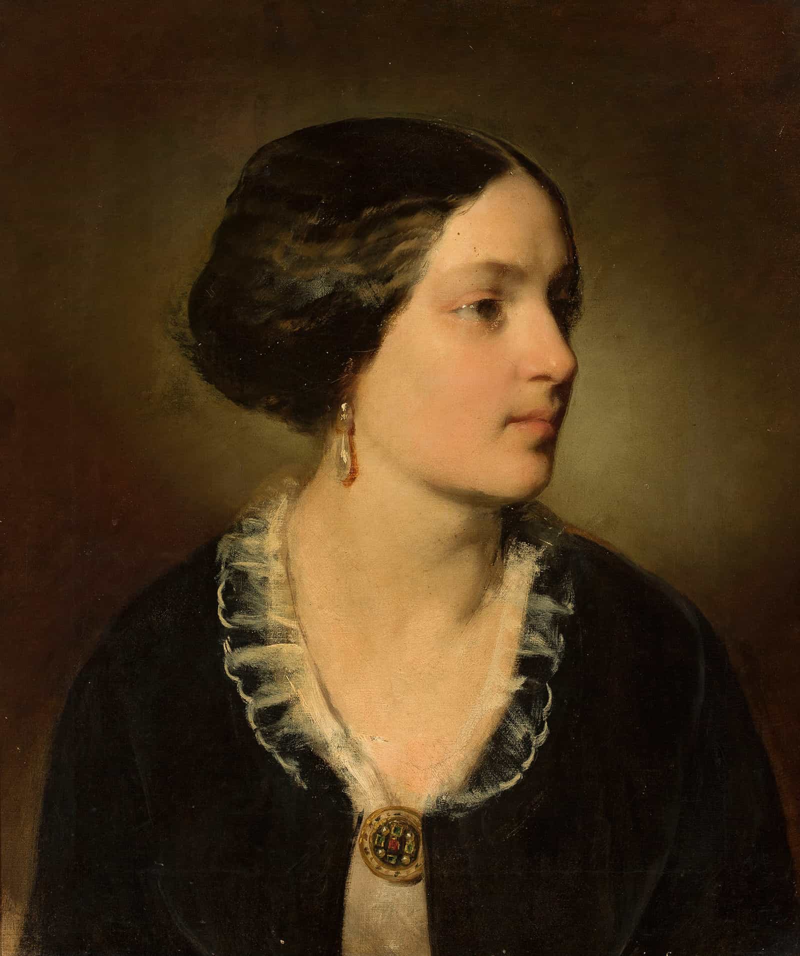 Portrait Of Katarzyna Potocka Nee Branicka   by Friedrich Von Amerling