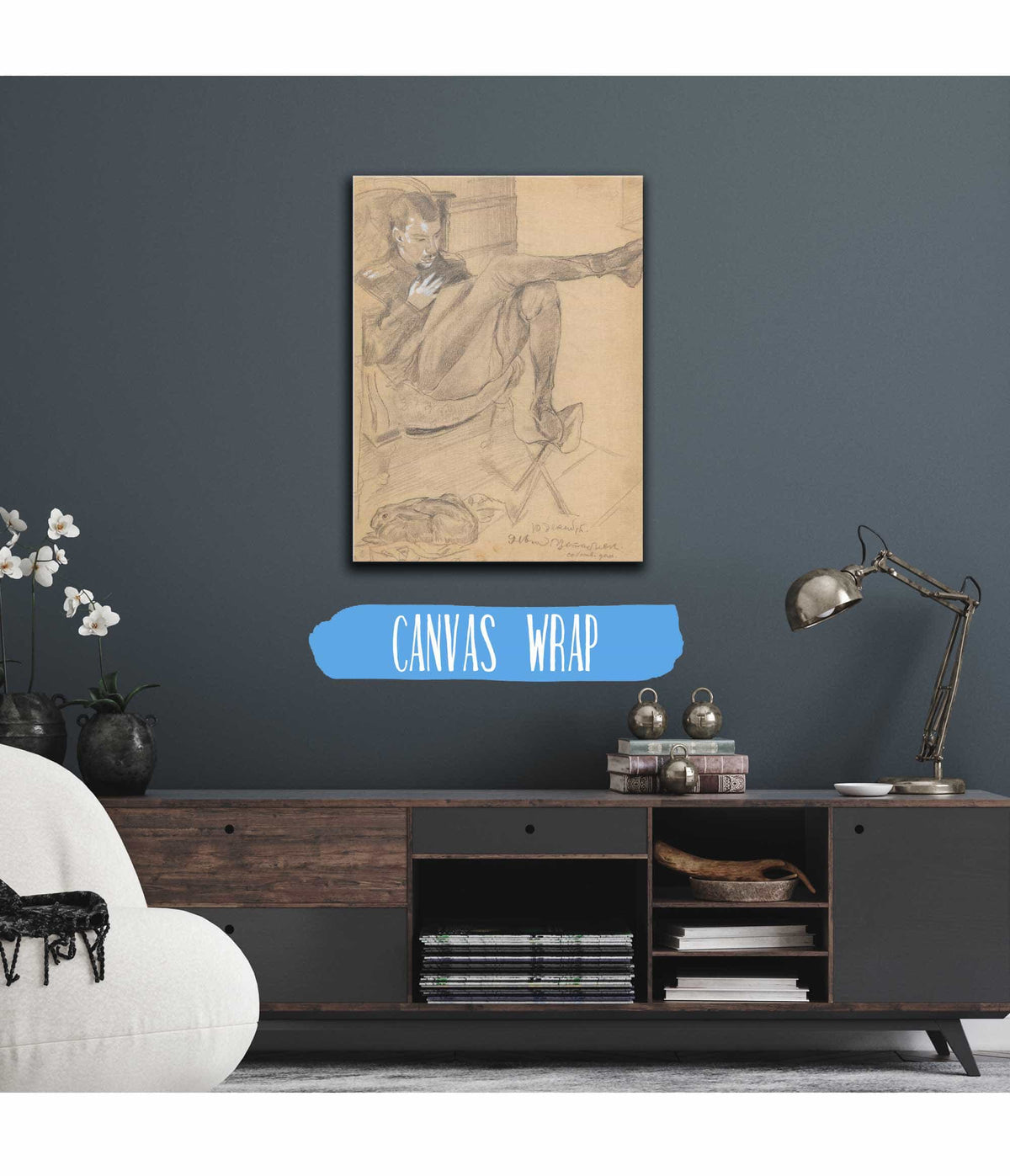 Portrait Of Kirill Zdanevich With A Rabbit by Zygmunt Waliszewski