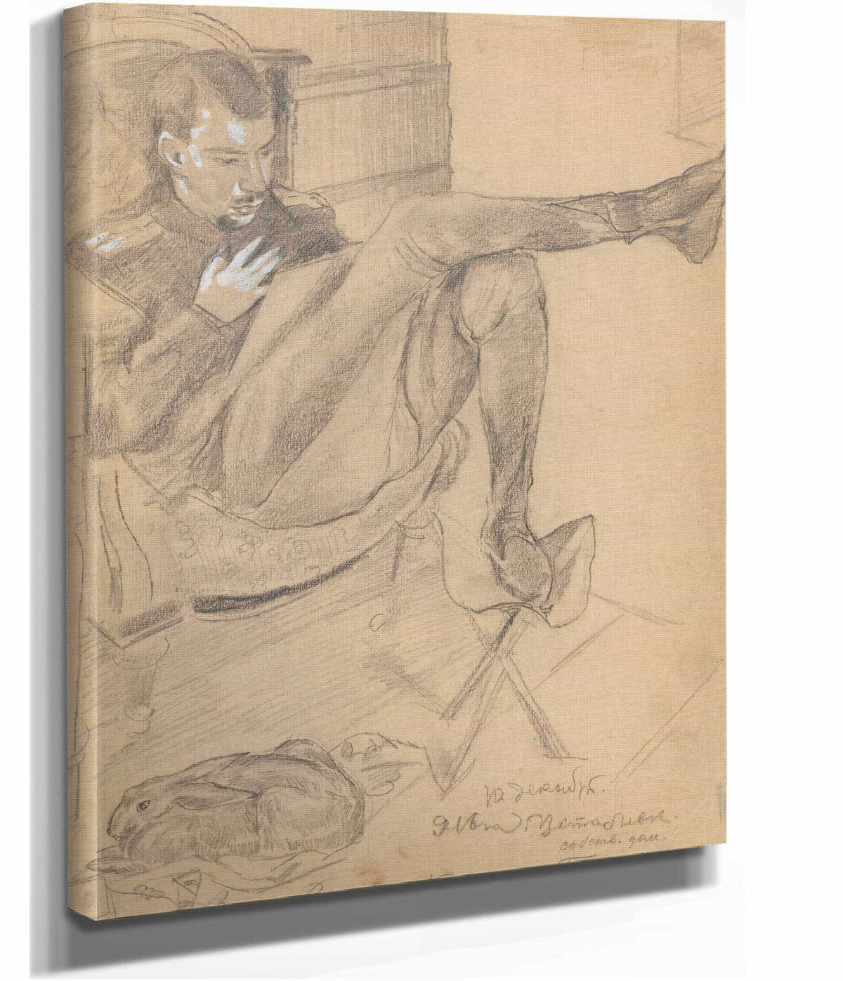 Portrait Of Kirill Zdanevich With A Rabbit by Zygmunt Waliszewski