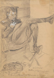 Portrait Of Kirill Zdanevich With A Rabbit by Zygmunt Waliszewski