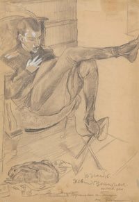 Portrait Of Kirill Zdanevich With A Rabbit by Zygmunt Waliszewski