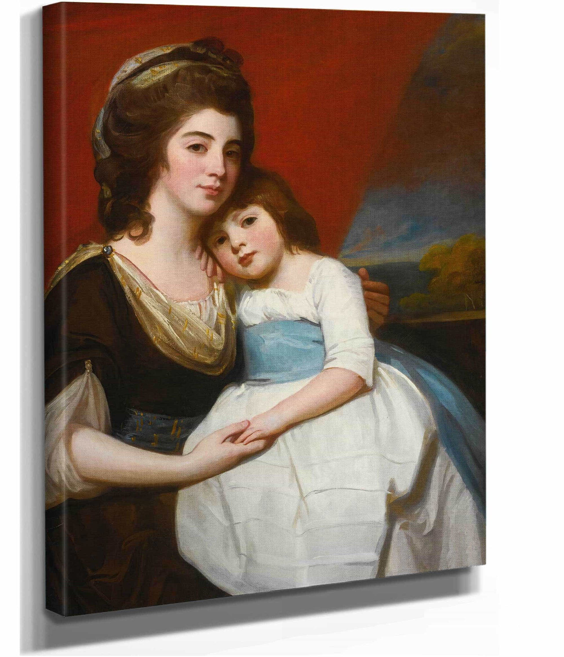 Portrait Of Lady Georgiana Smyth And Her Son by George Romney