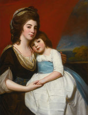 Portrait Of Lady Georgiana Smyth And Her Son by George Romney