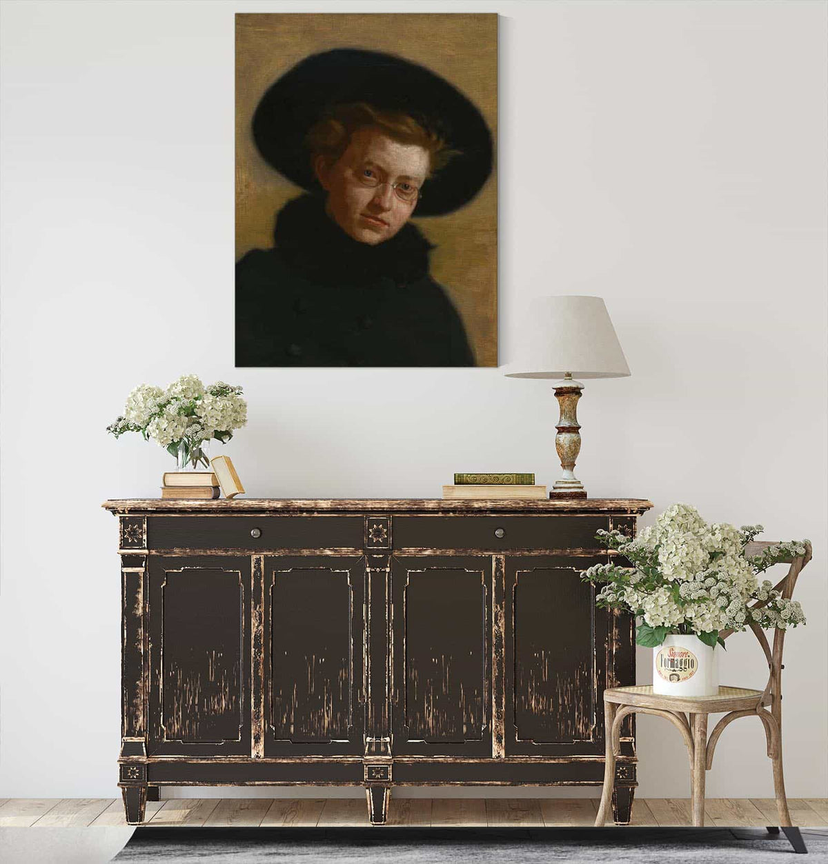 Portrait Of Lillian Hammit Girl In A Big Hat by Thomas Eakins