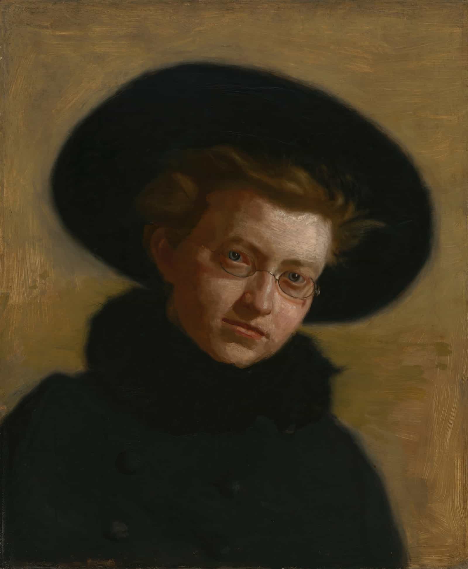 Portrait Of Lillian Hammit Girl In A Big Hat by Thomas Eakins