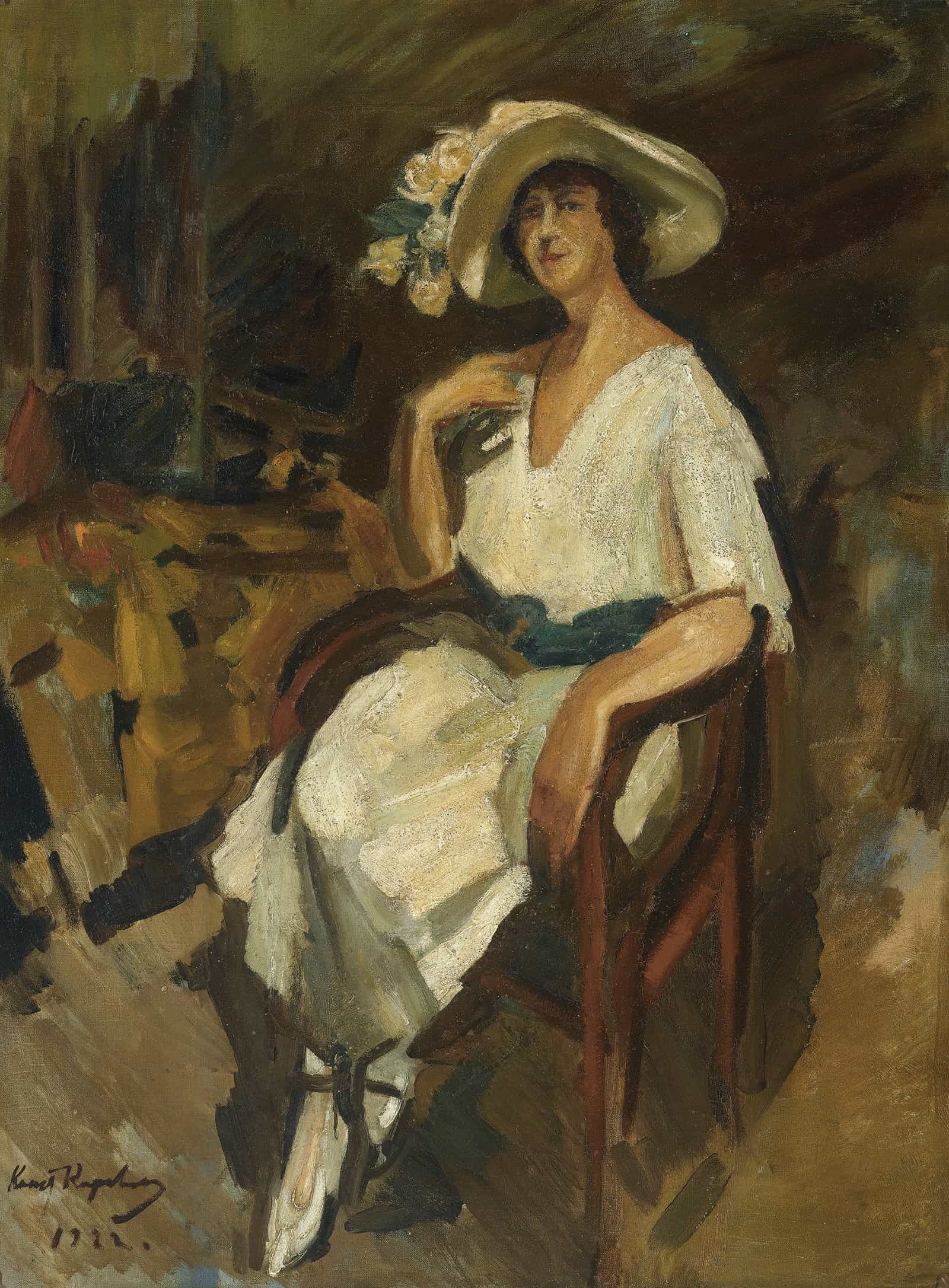 Portrait Of Madame Maria Rubin by Konstantin Alexeevich Korovin