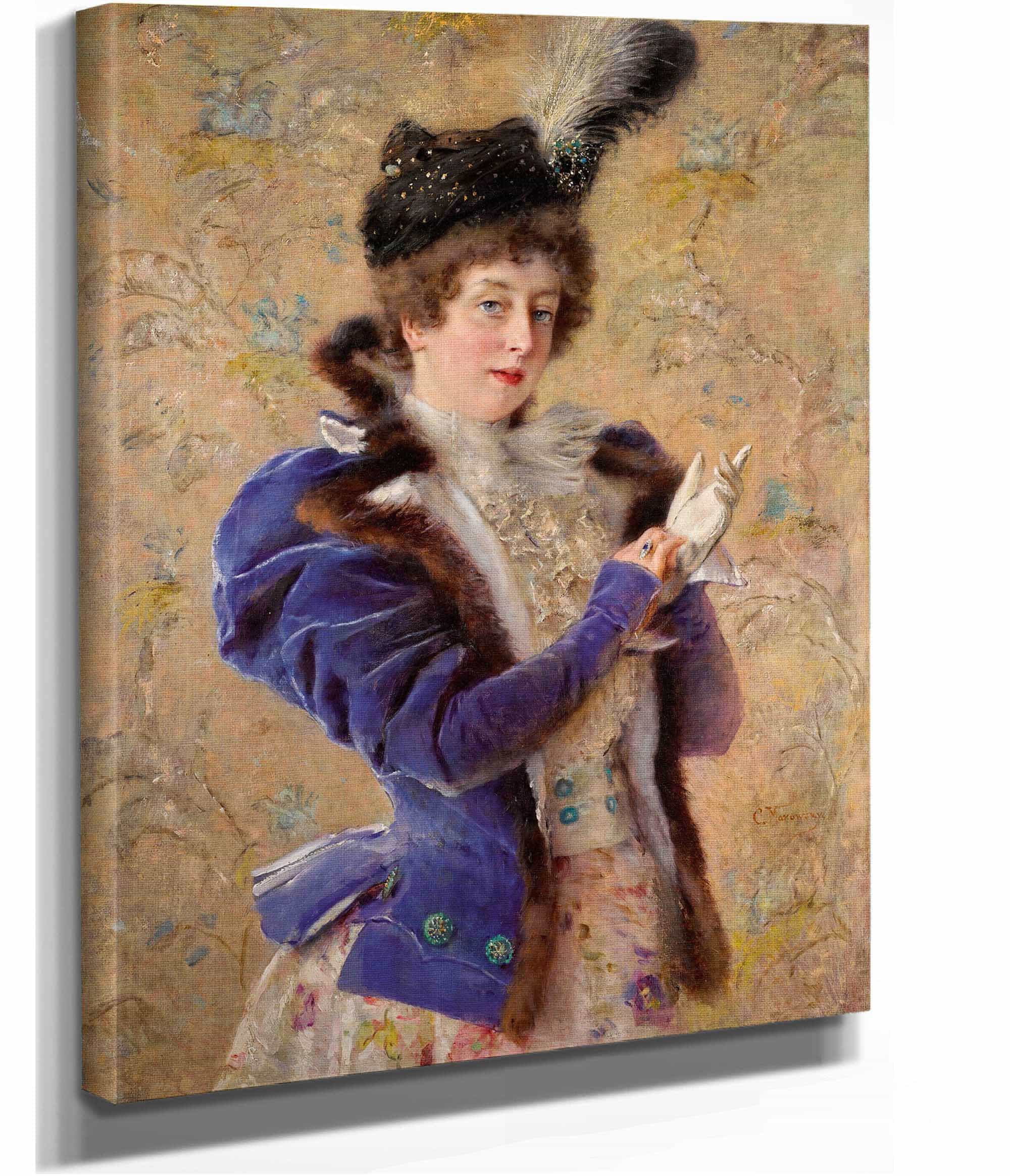 Portrait Of Maria Alexeevna Makovskaya by Konstantin Egorovich Makovsky
