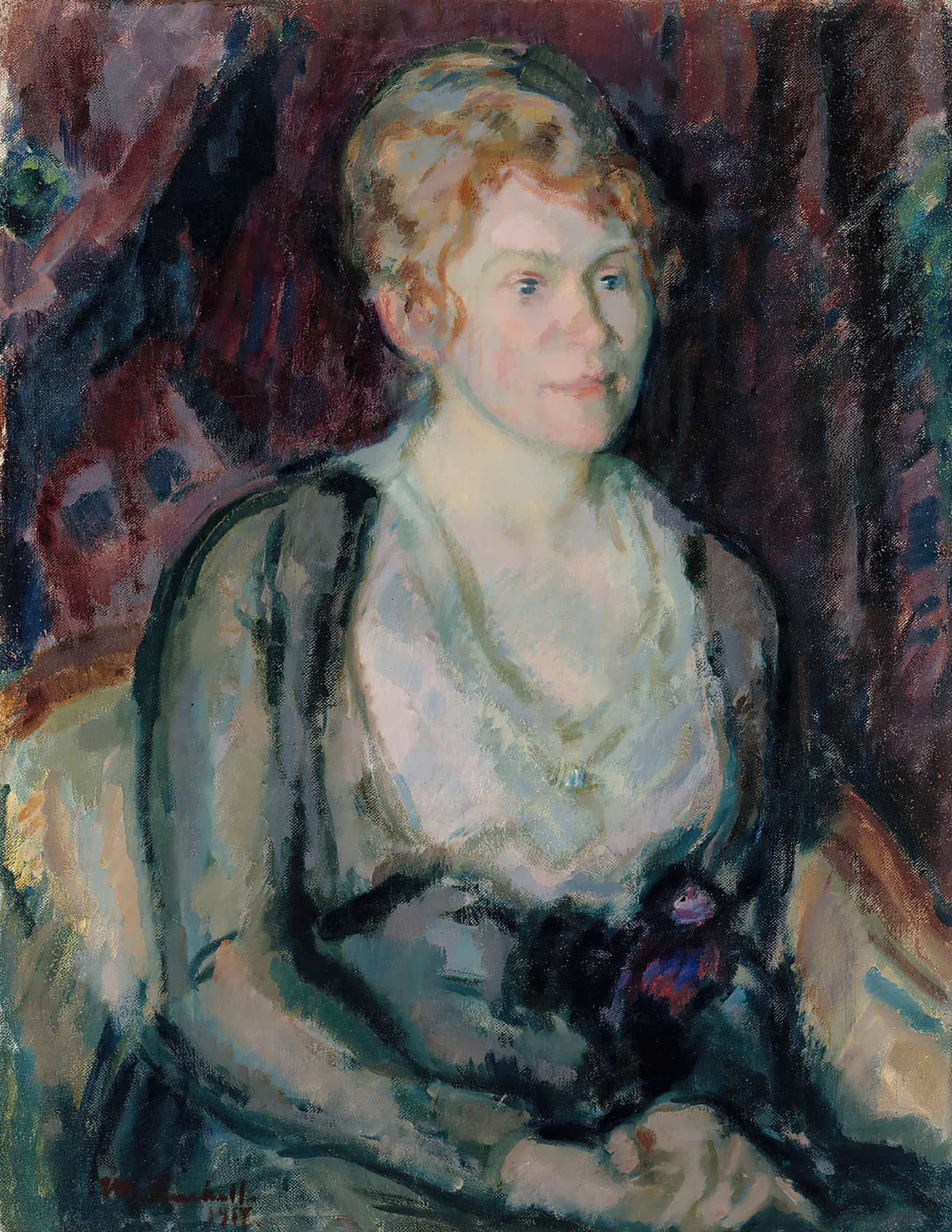 Portrait Of Mrs Agda Vilen by Magnus Enckell